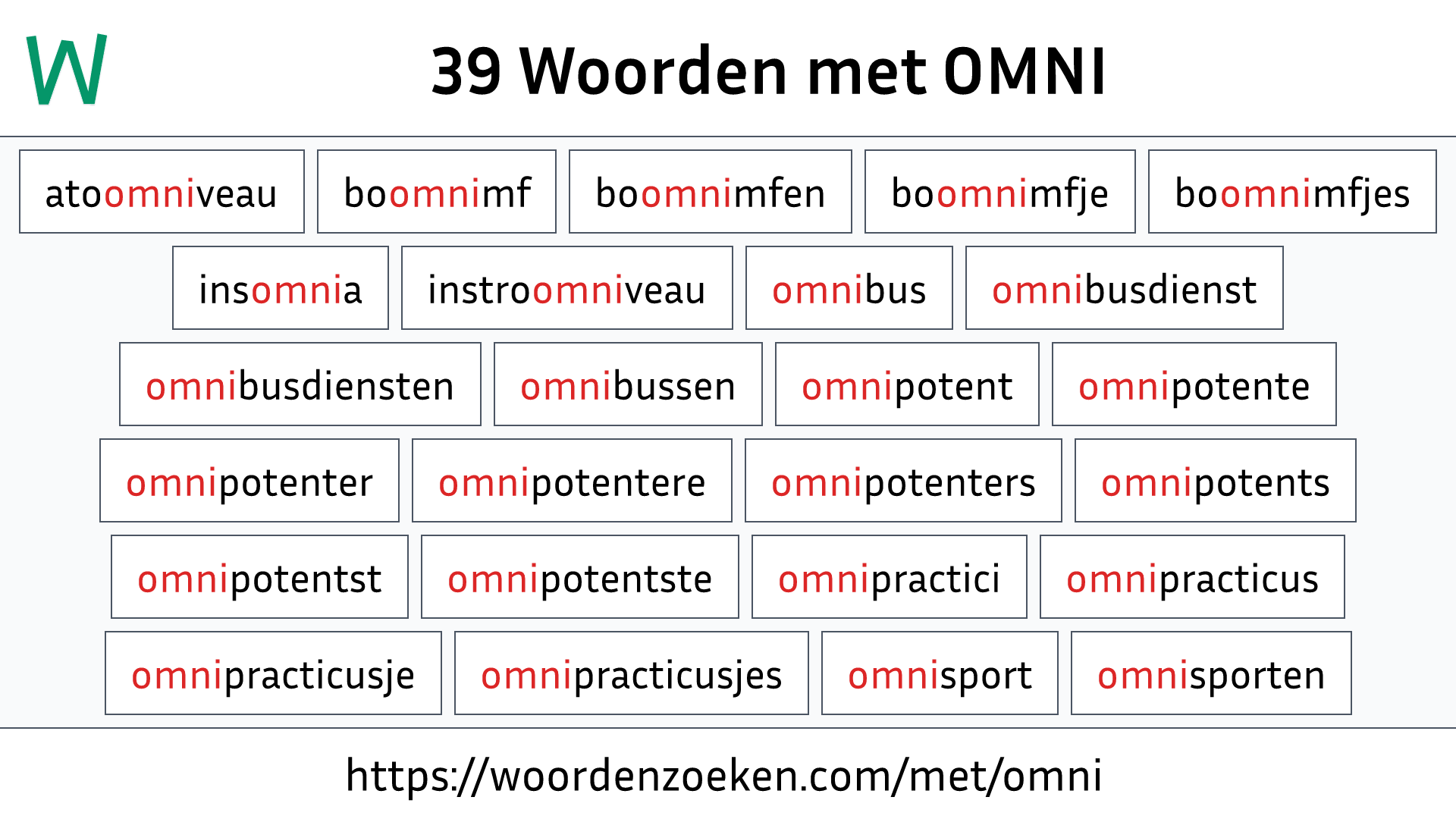 Woorden met OMNI