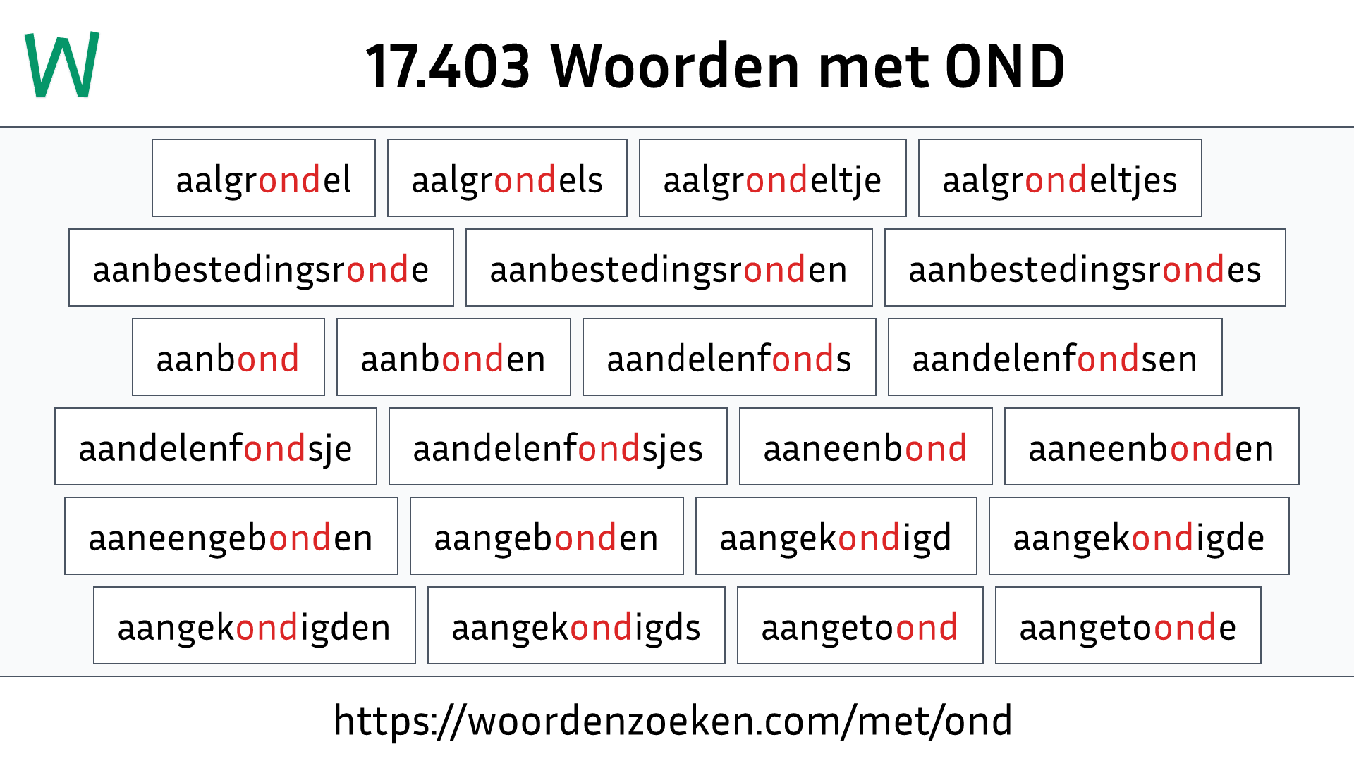 Woorden met OND