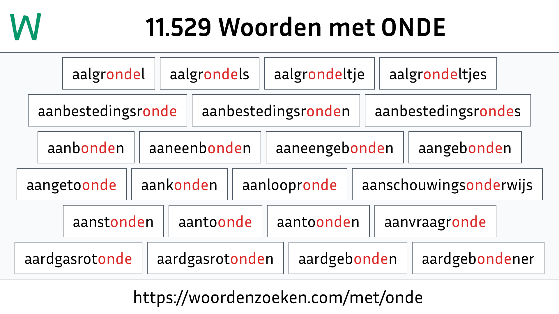 Woorden met ONDE