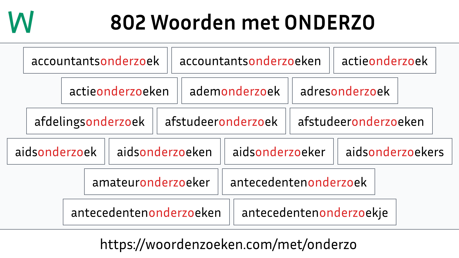 Woorden met ONDERZO