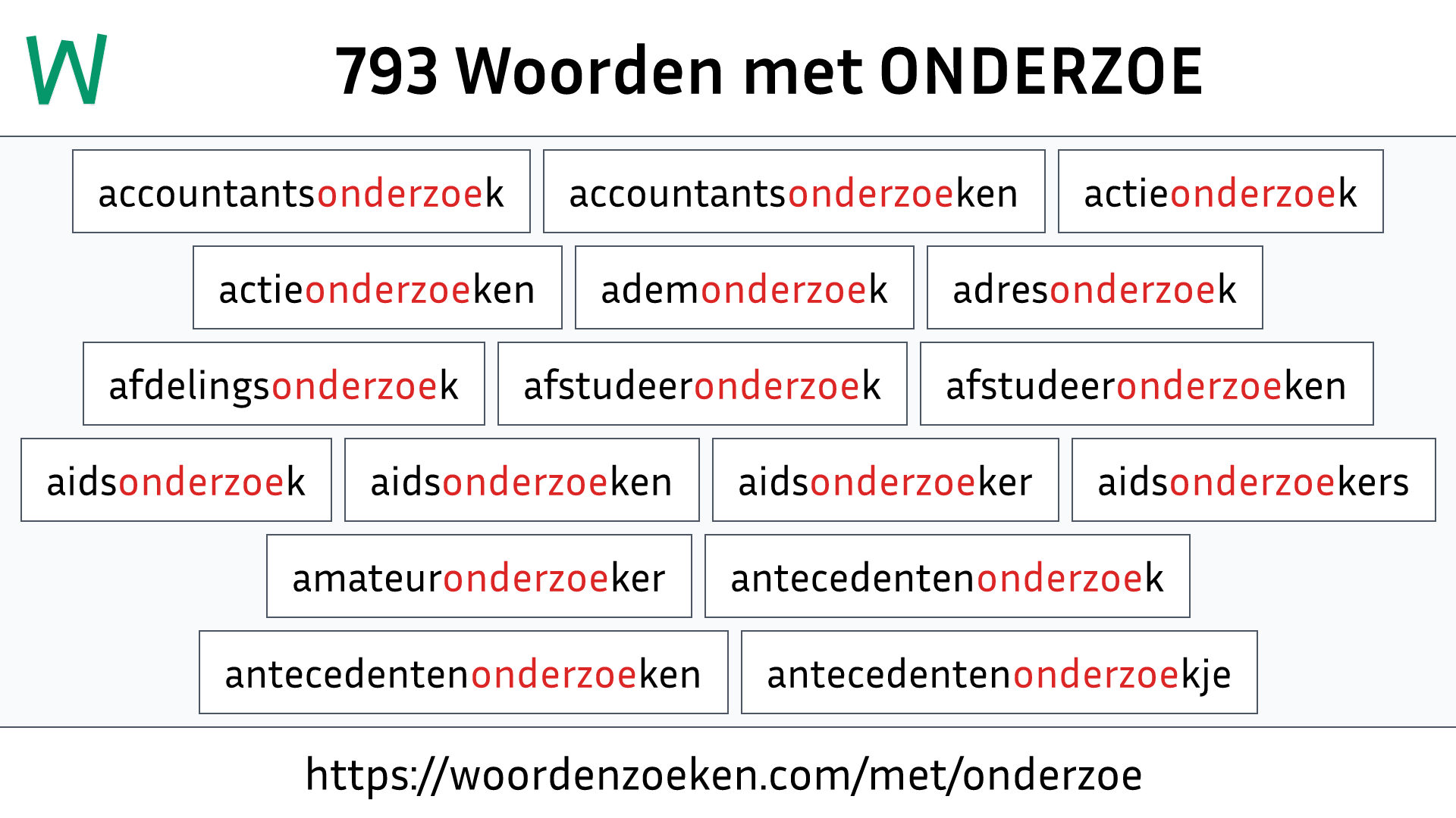 Woorden met ONDERZOE