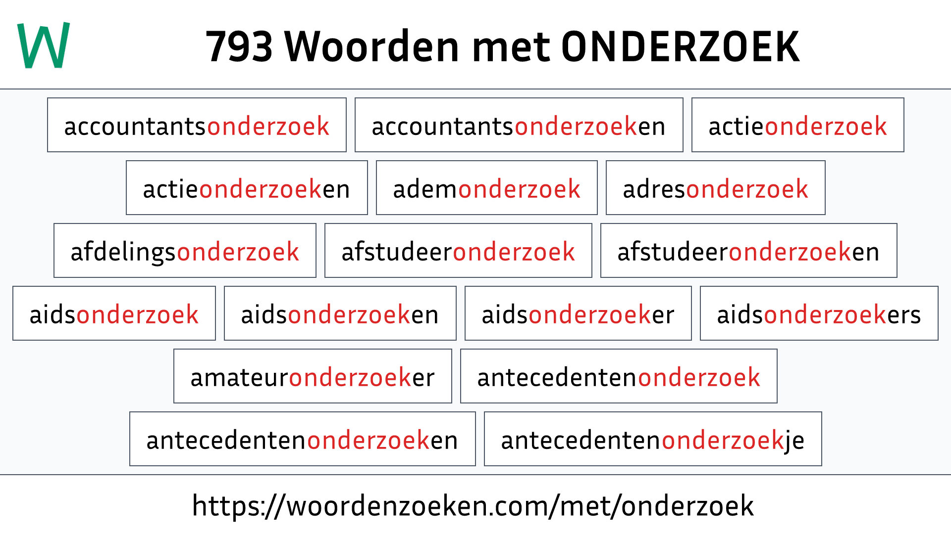 Woorden met ONDERZOEK