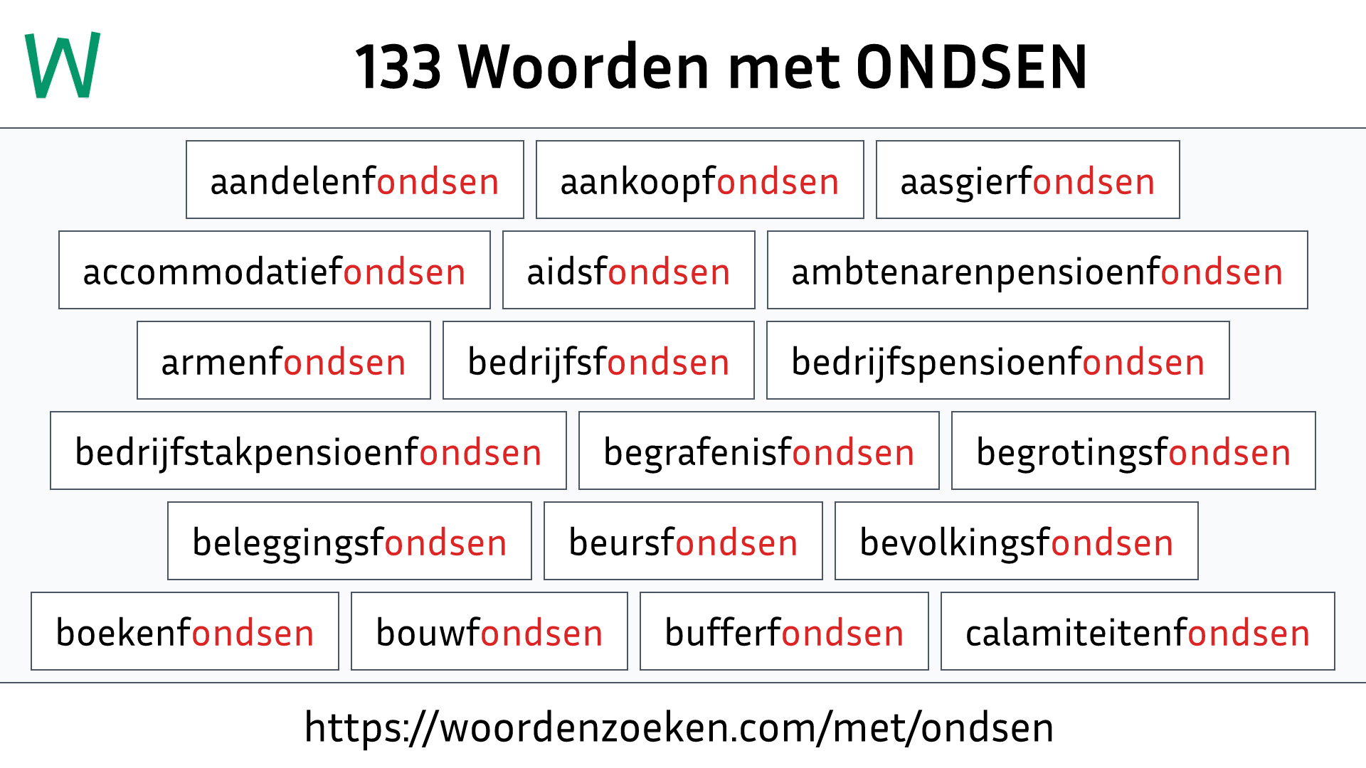Woorden met ONDSEN
