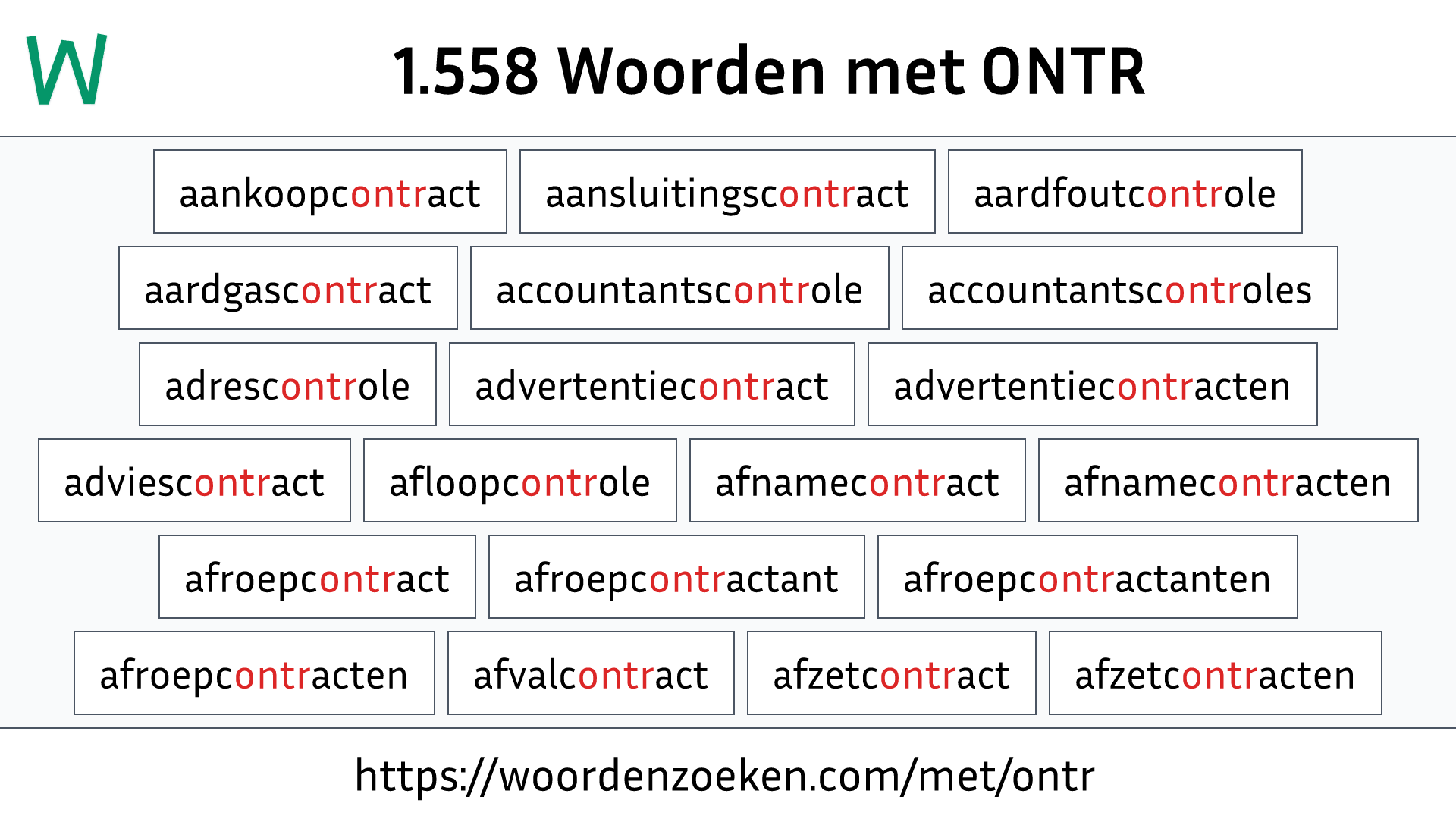 Woorden met ONTR