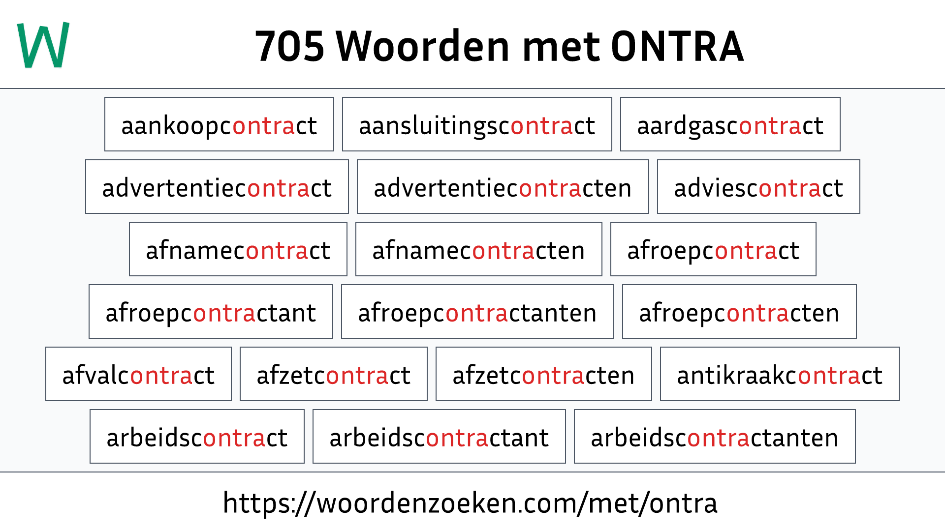 Woorden met ONTRA