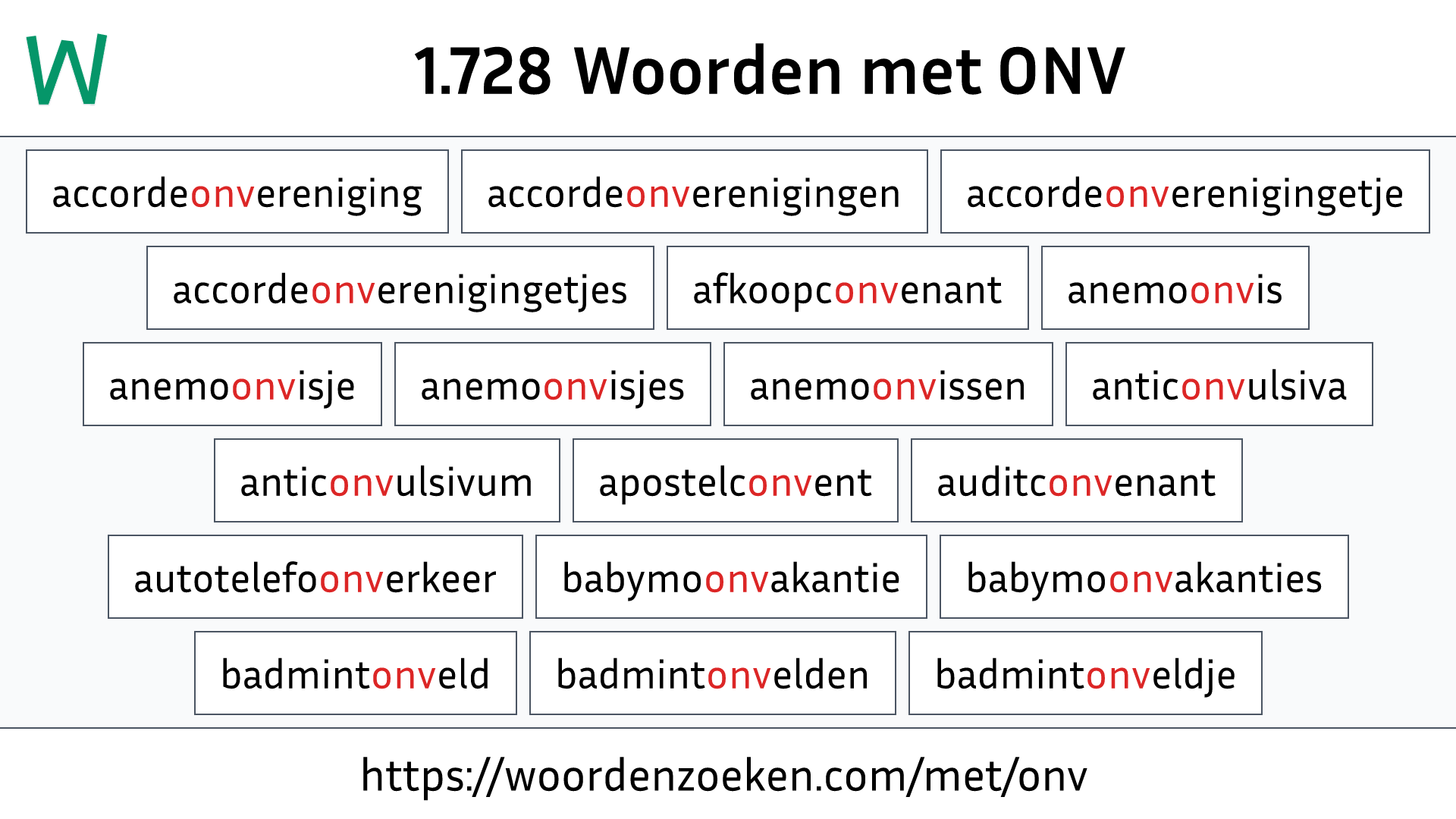 Woorden met ONV