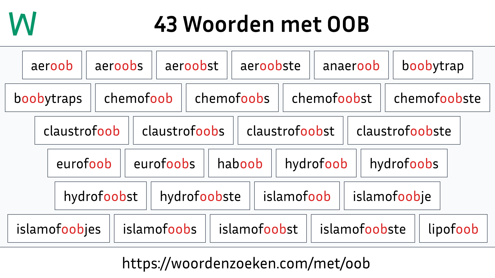 Woorden met OOB