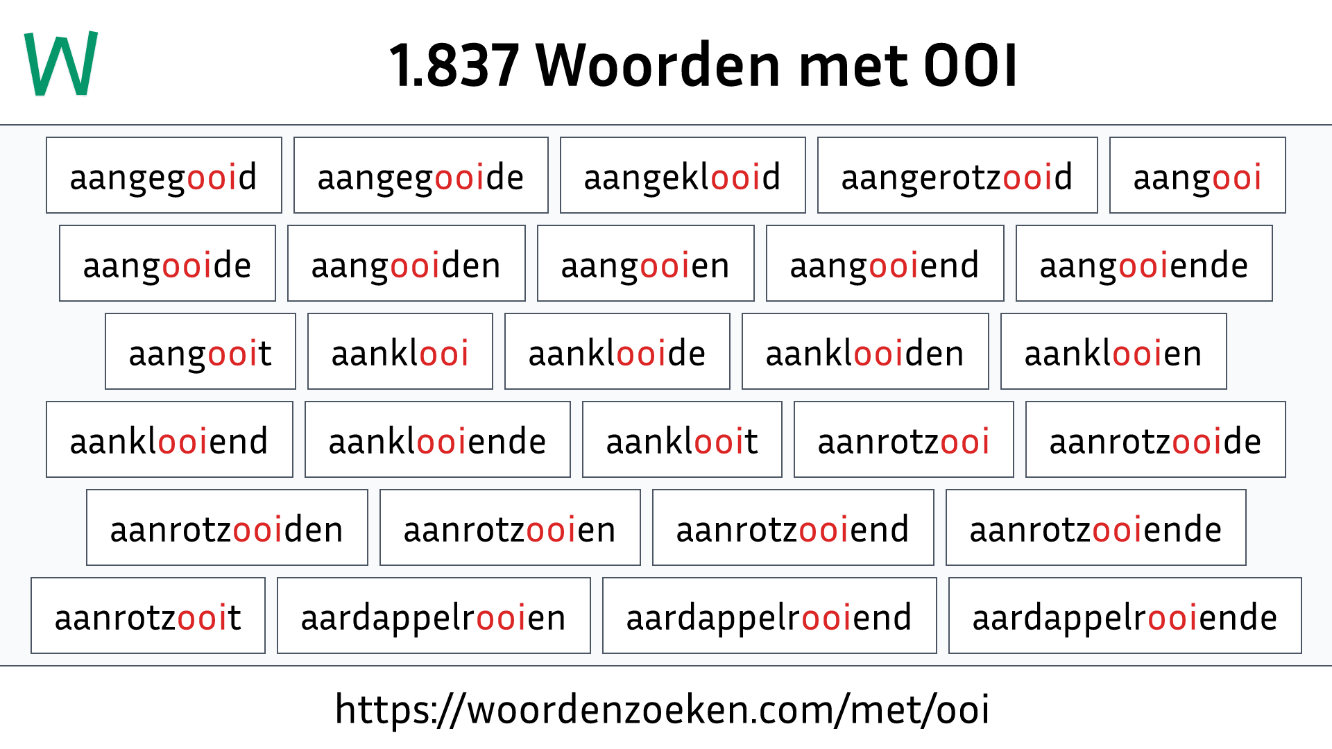 Woorden met OOI