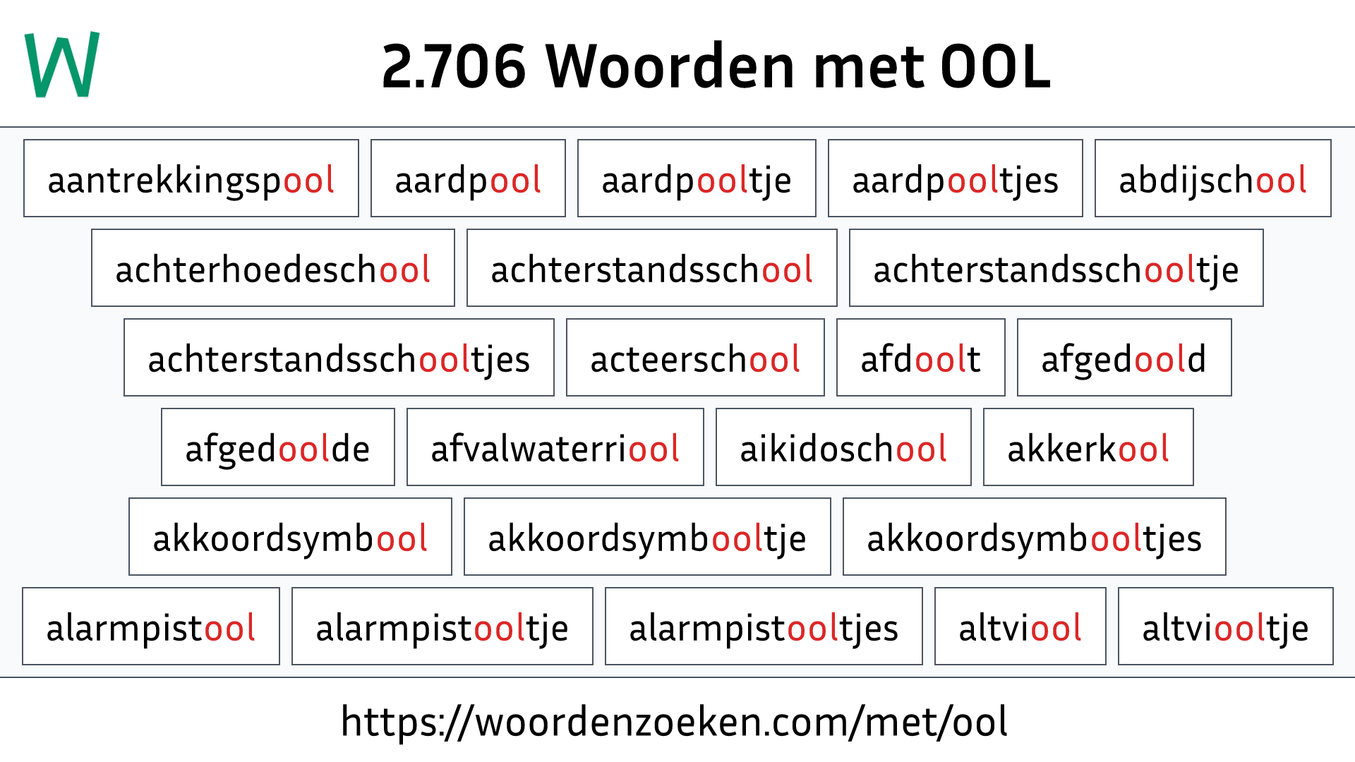 Woorden met OOL