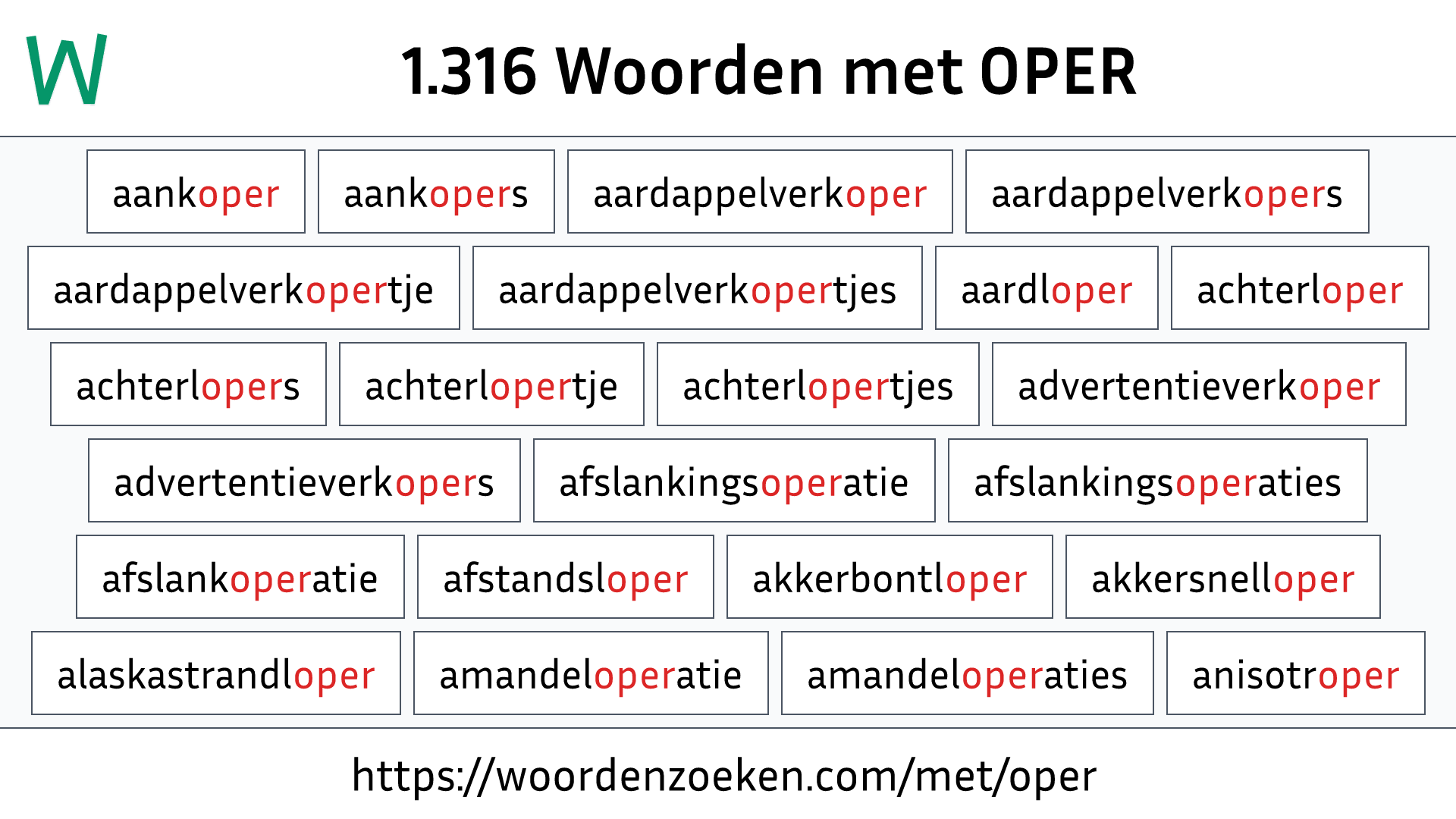 Woorden met OPER