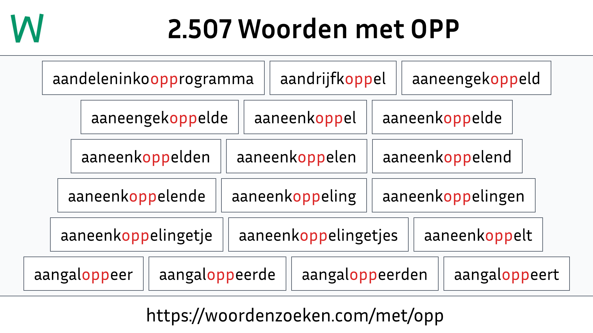 Woorden met OPP