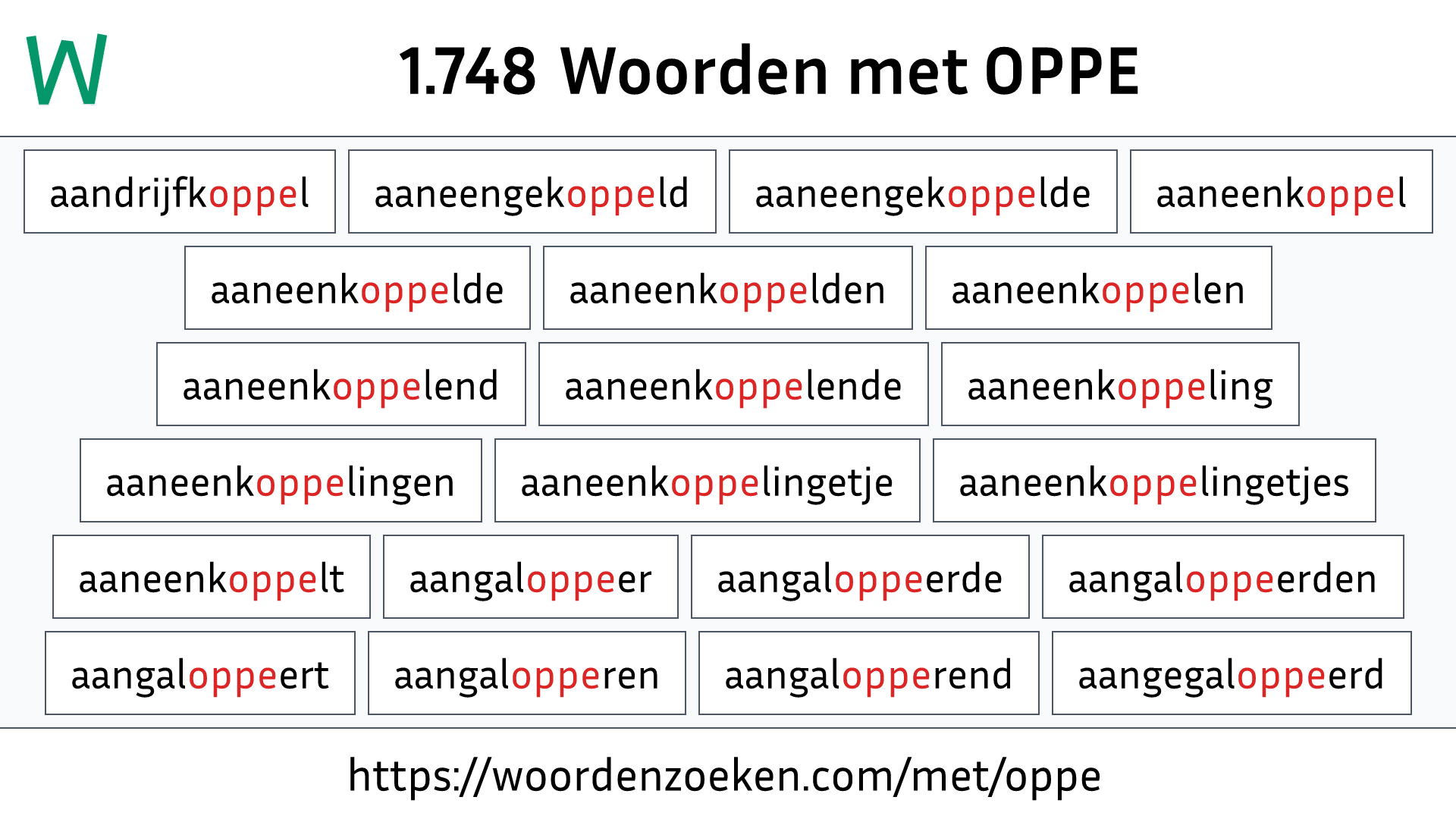 Woorden met OPPE