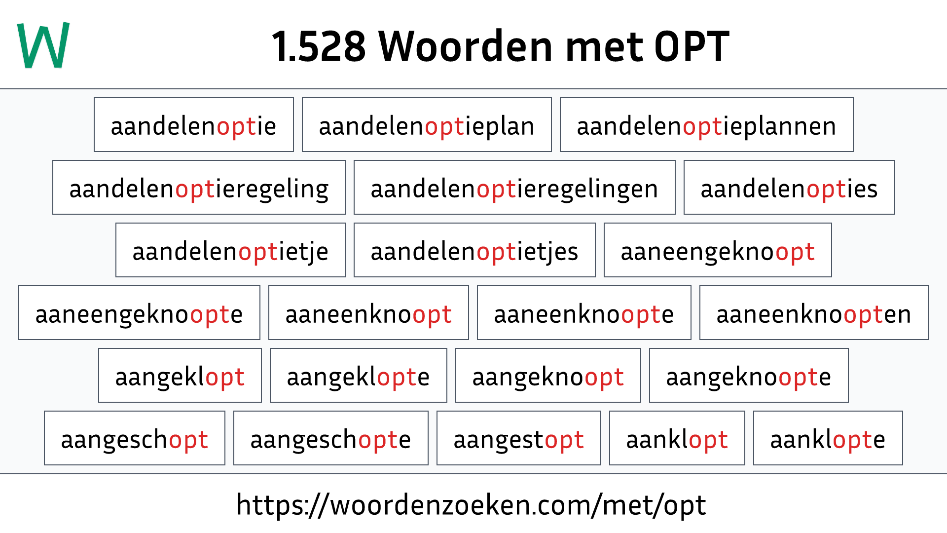 Woorden met OPT