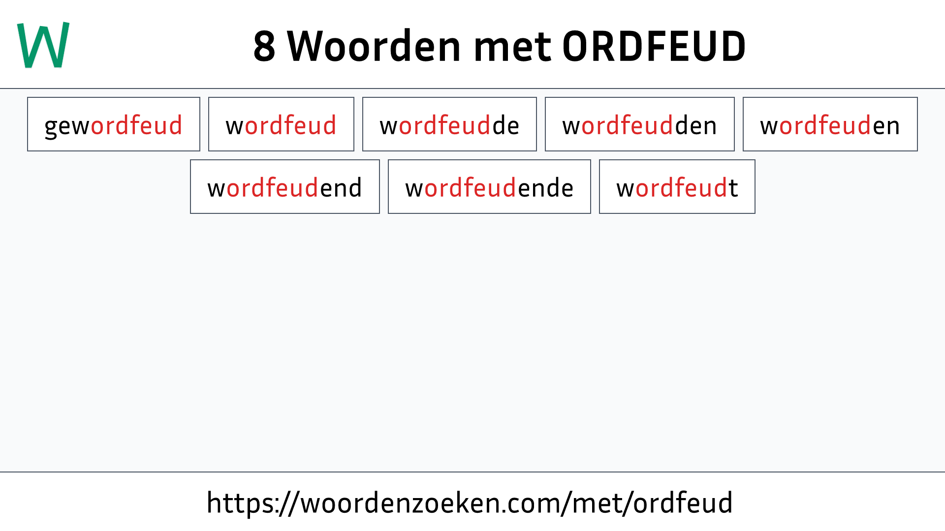 Woorden met ORDFEUD