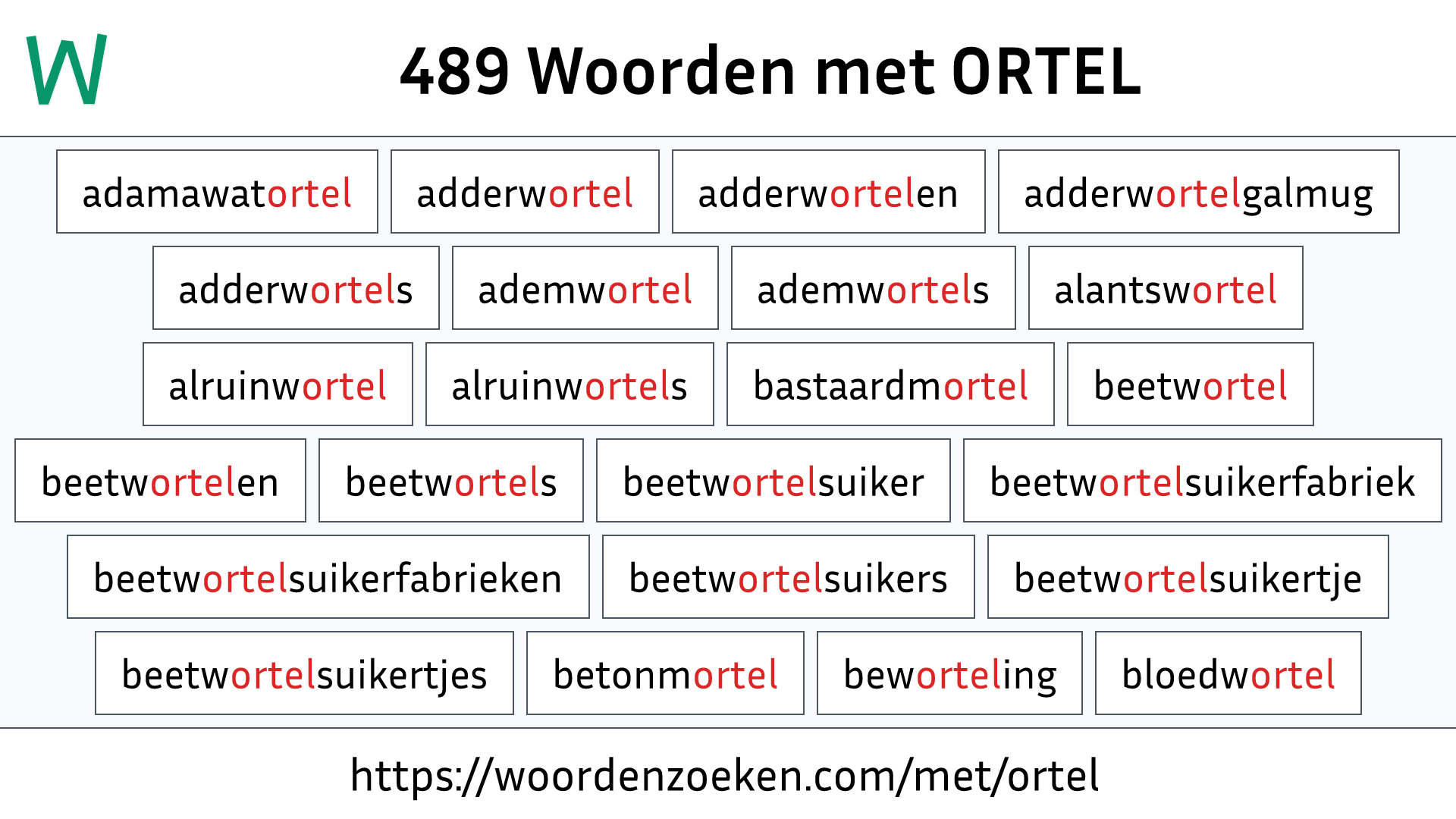 Woorden met ORTEL