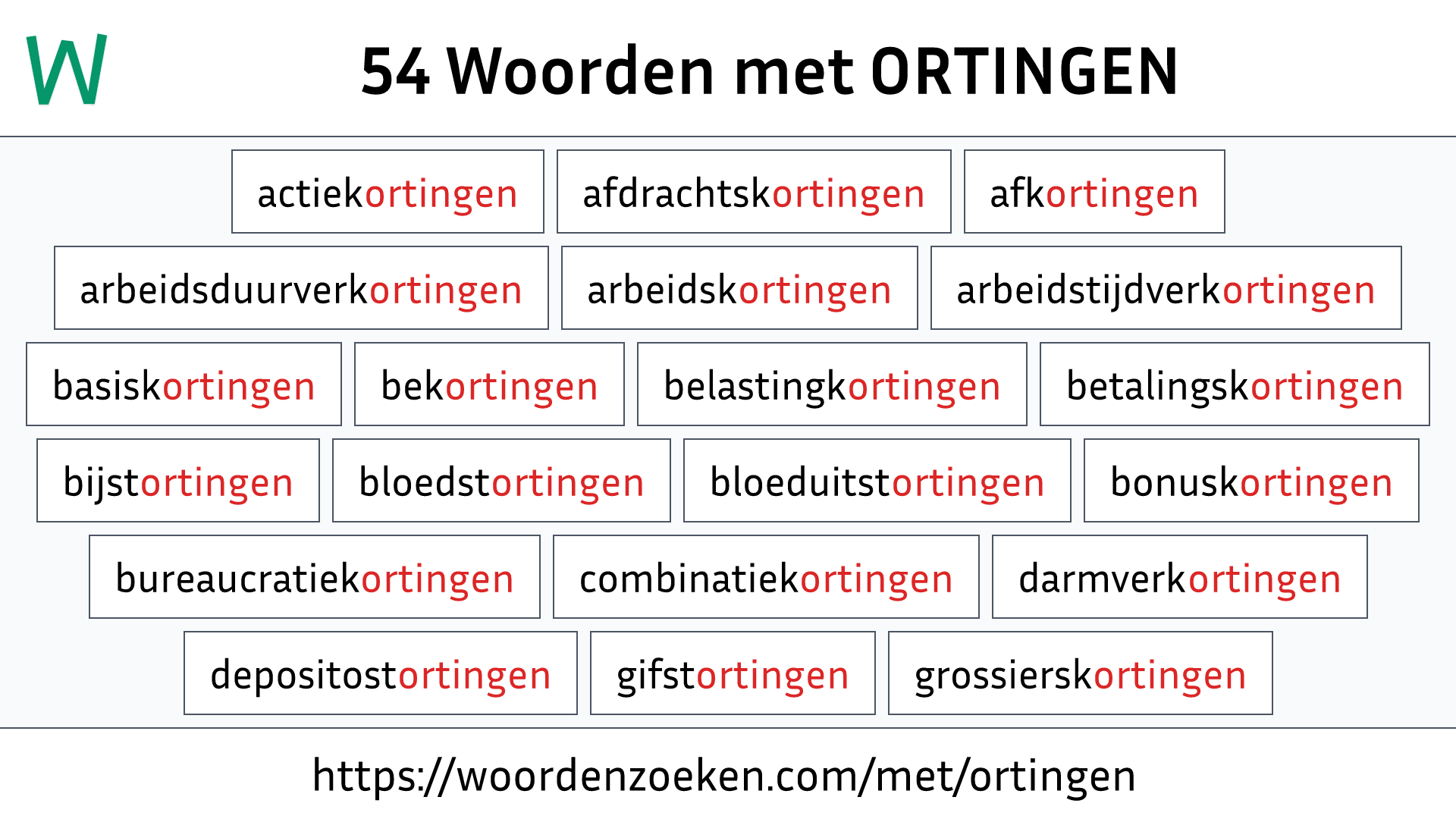 Woorden met ORTINGEN