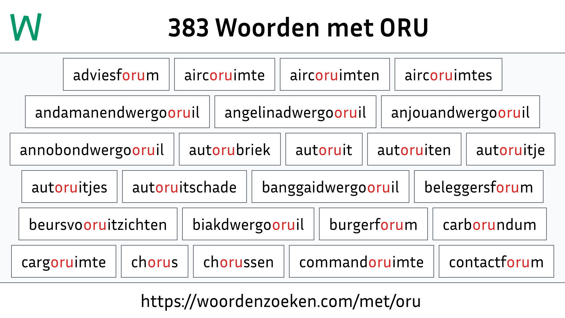 Woorden met ORU