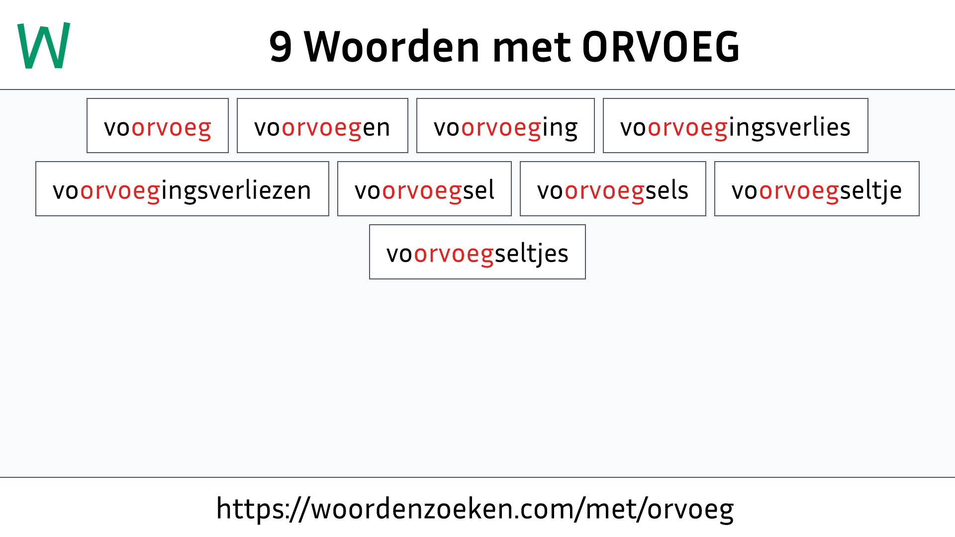 Woorden met ORVOEG