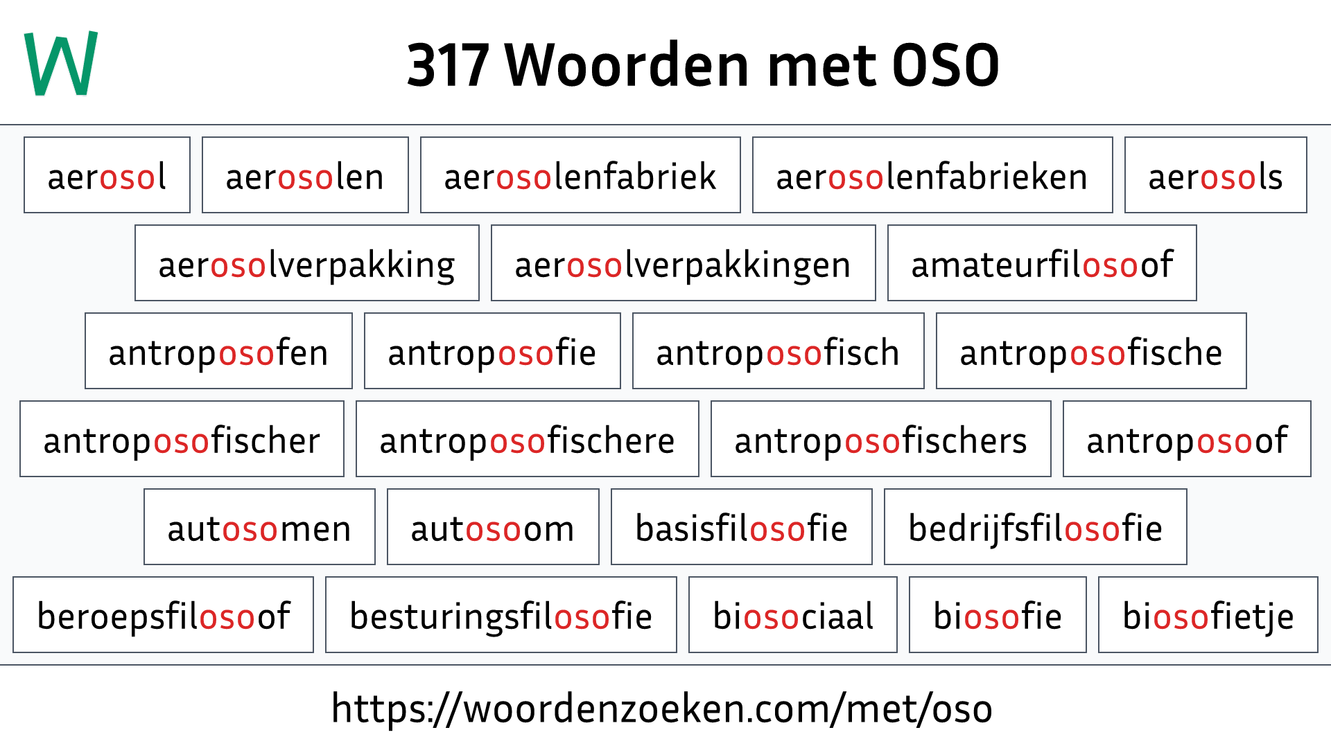 Woorden met OSO