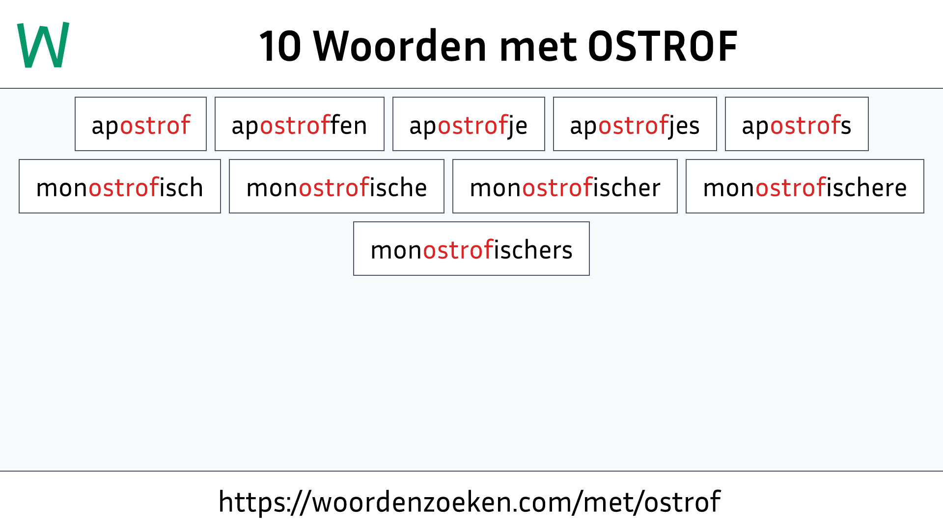 Woorden met OSTROF