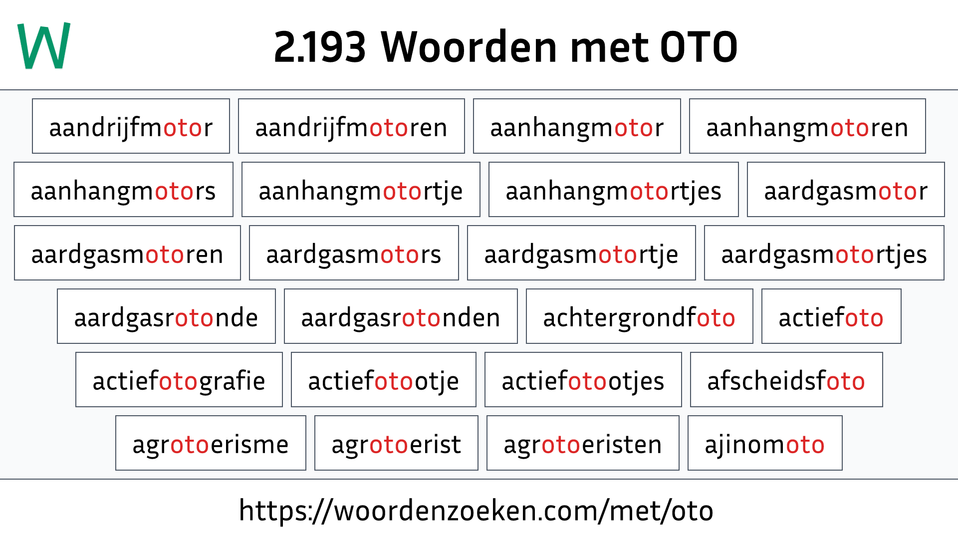 Woorden met OTO