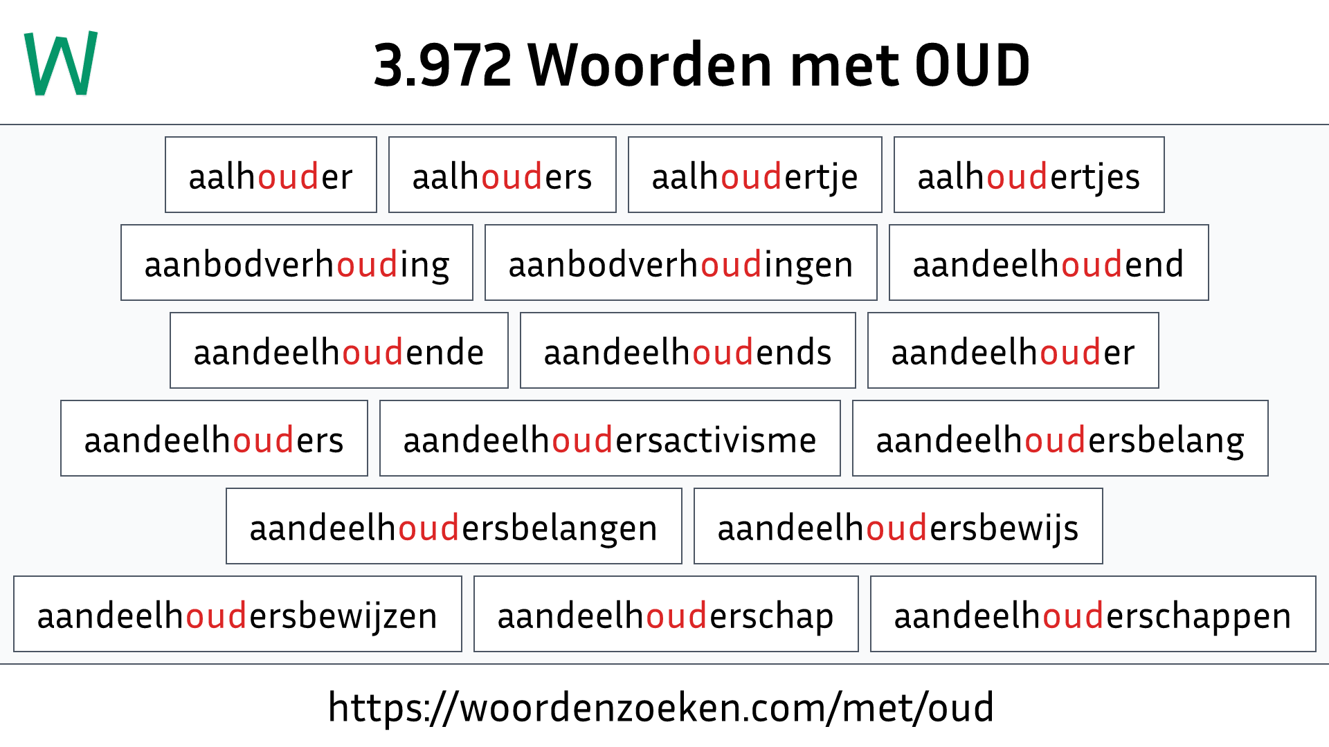 Woorden met OUD