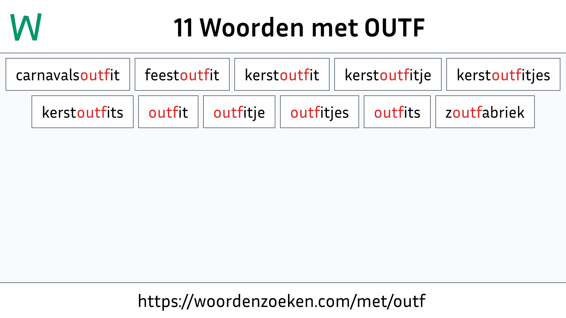 Woorden met OUTF