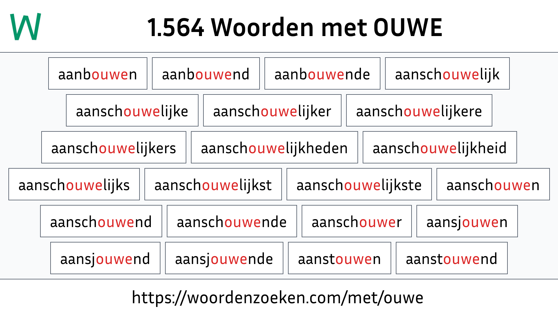 Woorden met OUWE