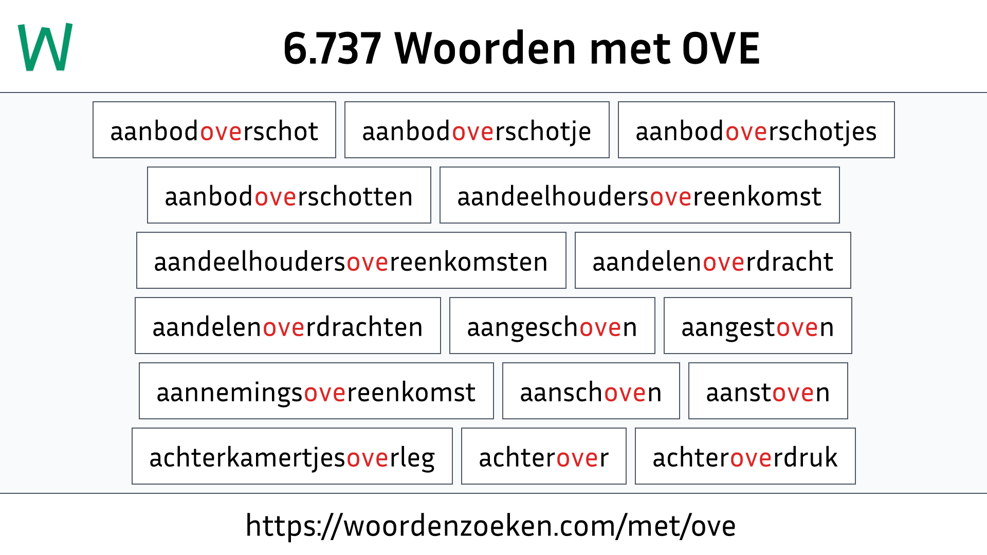 Woorden met OVE