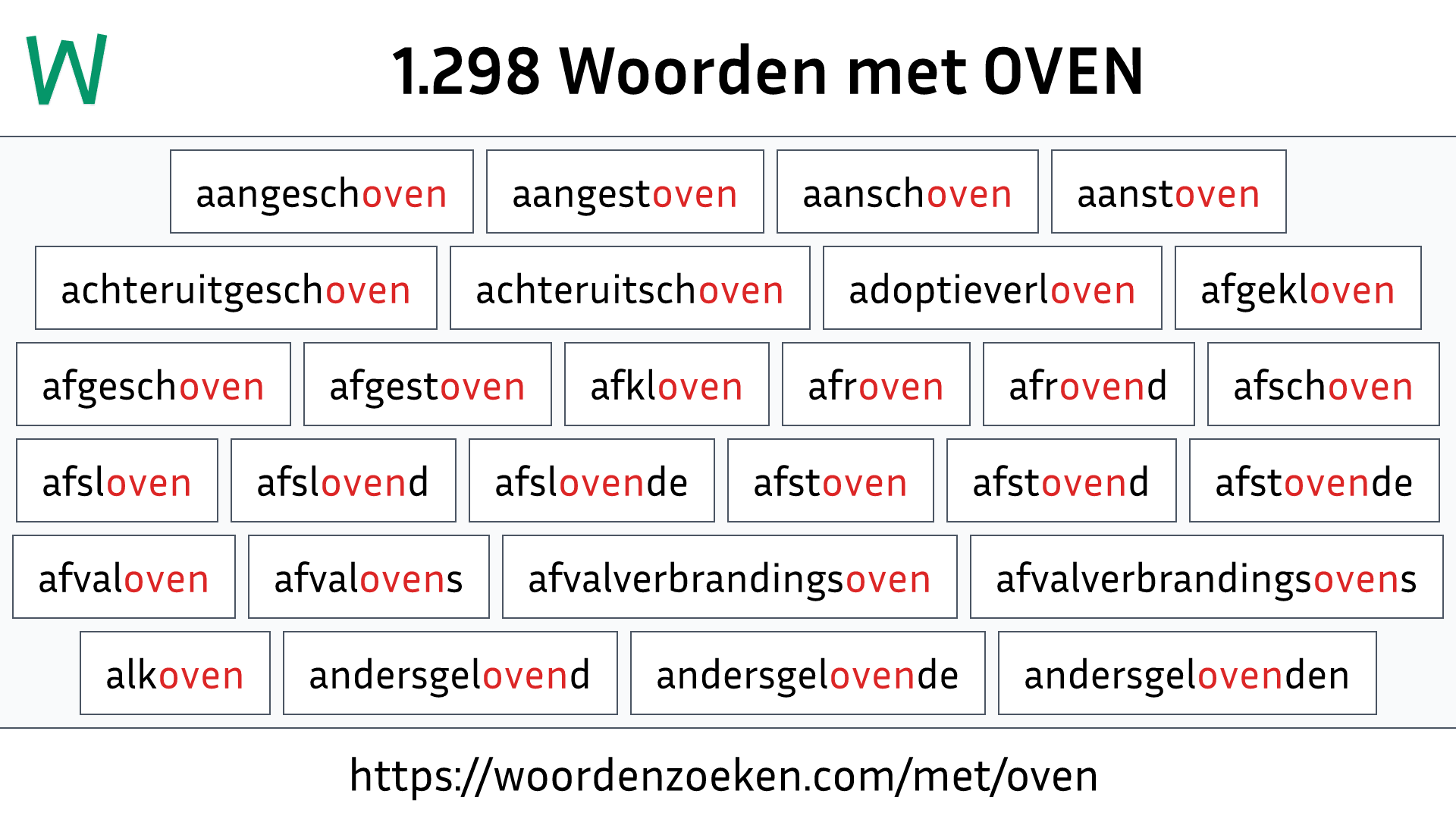 Woorden met OVEN