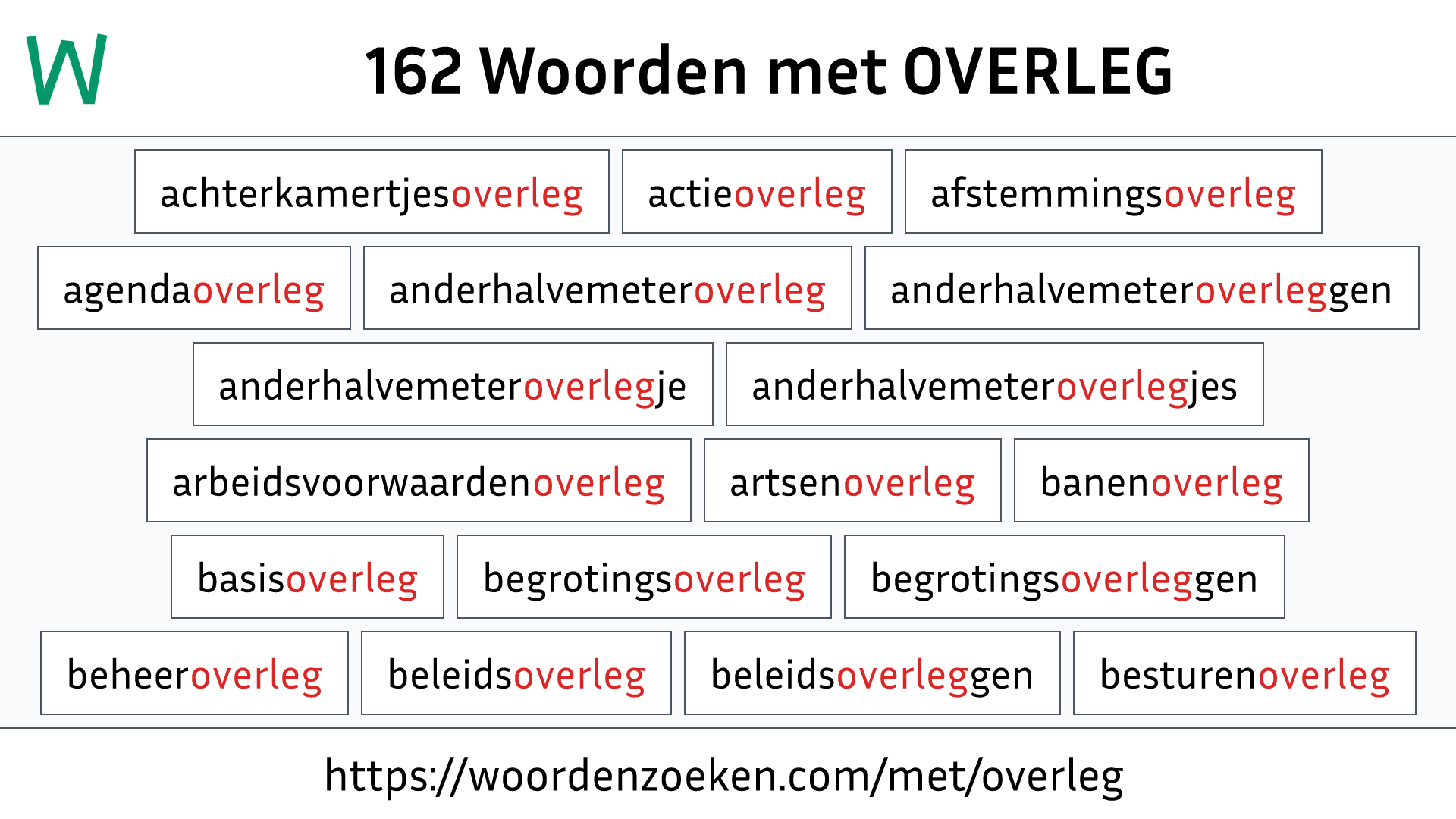 Woorden met OVERLEG