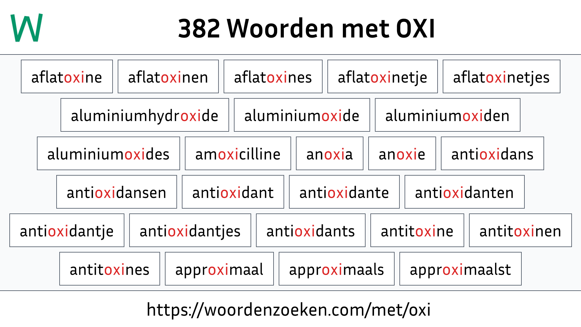 Woorden met OXI