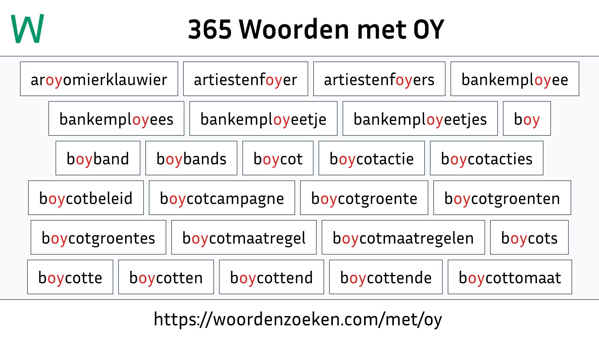 Woorden met OY
