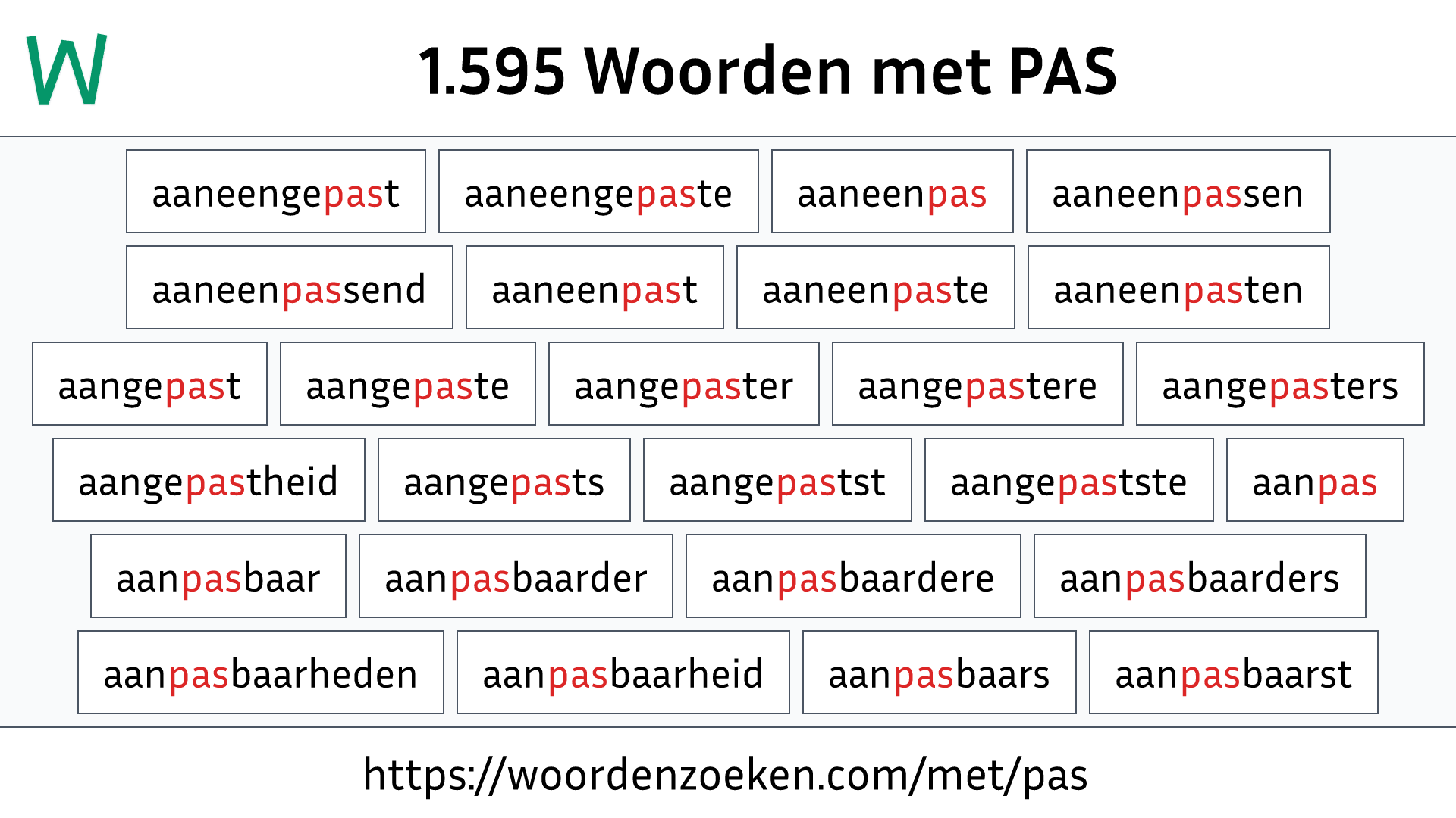 Woorden met PAS