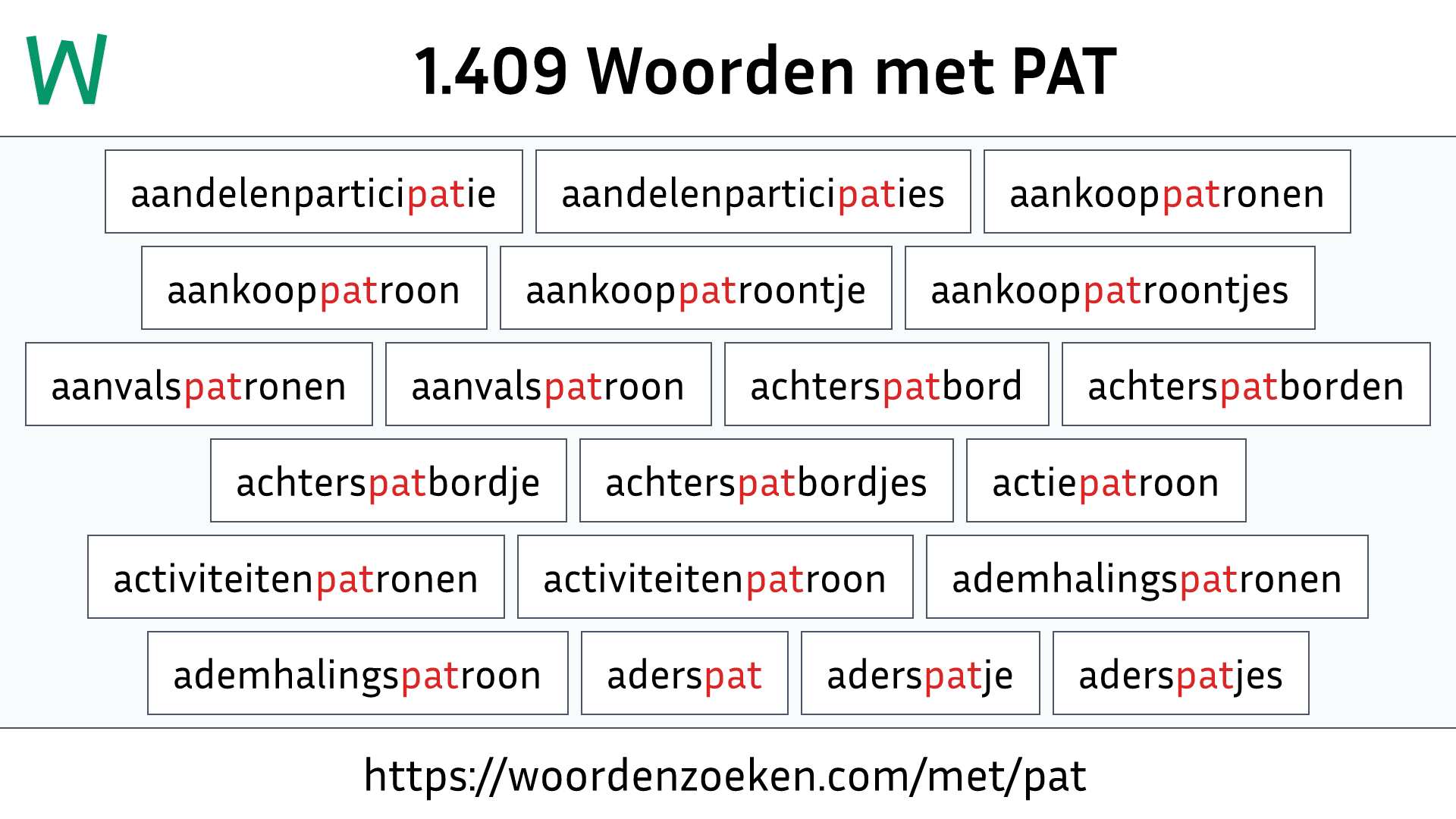 Woorden met PAT