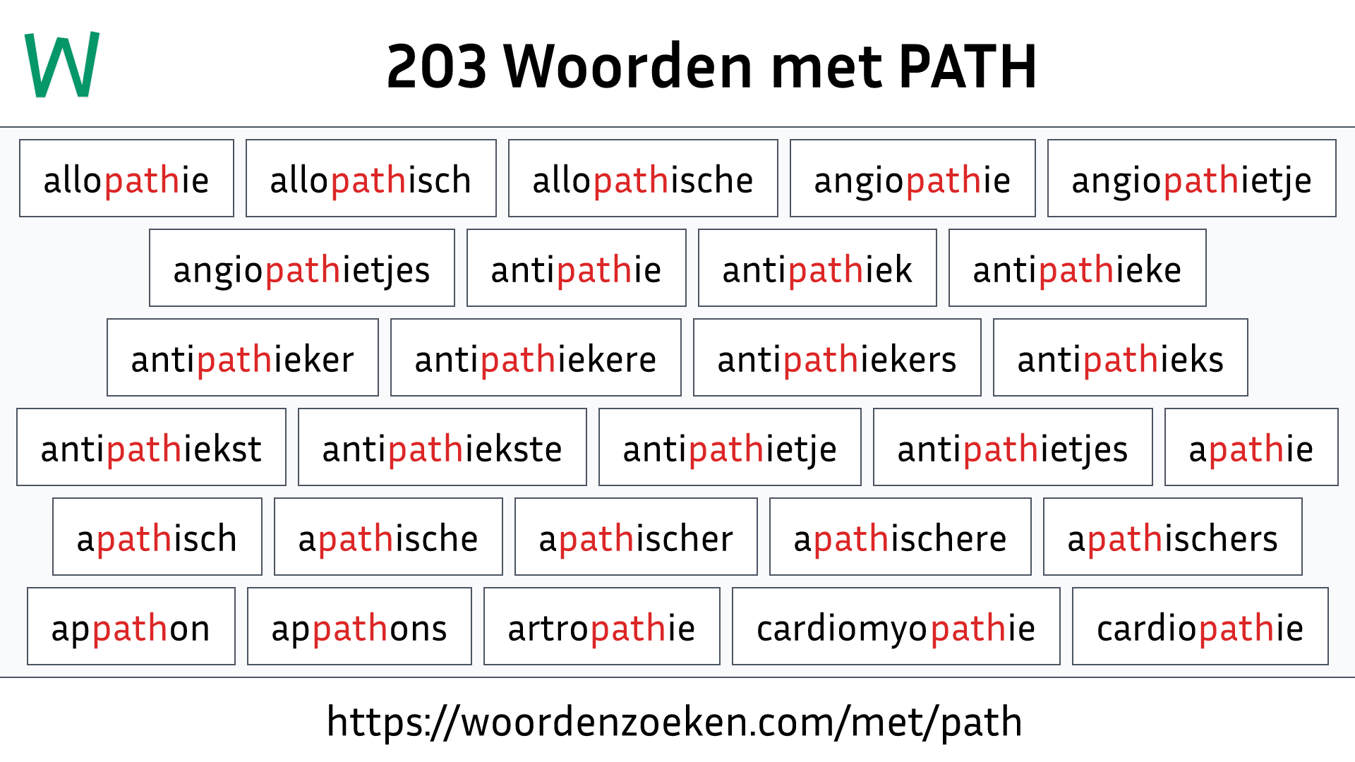 Woorden met PATH