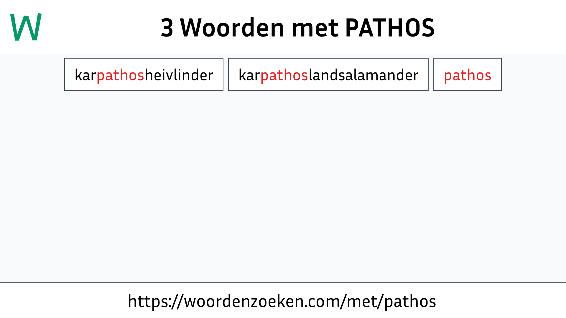 Woorden met PATHOS