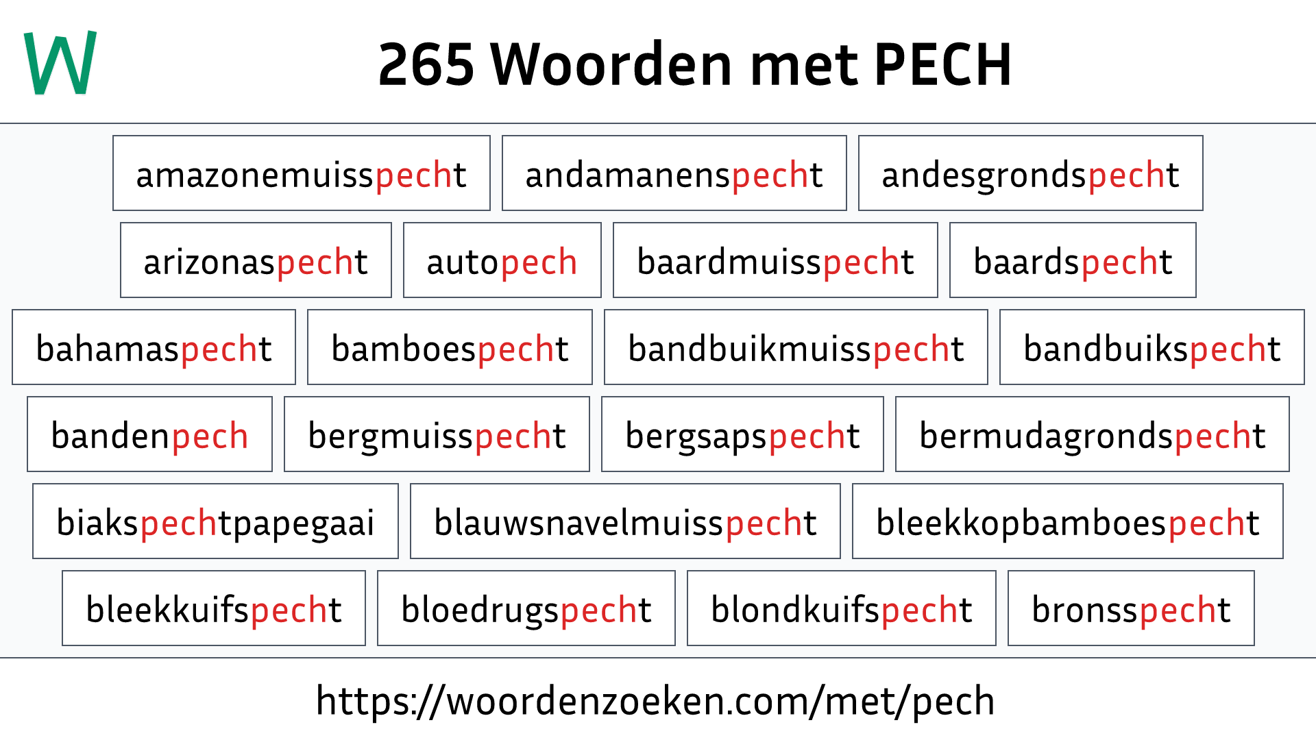 Woorden met PECH