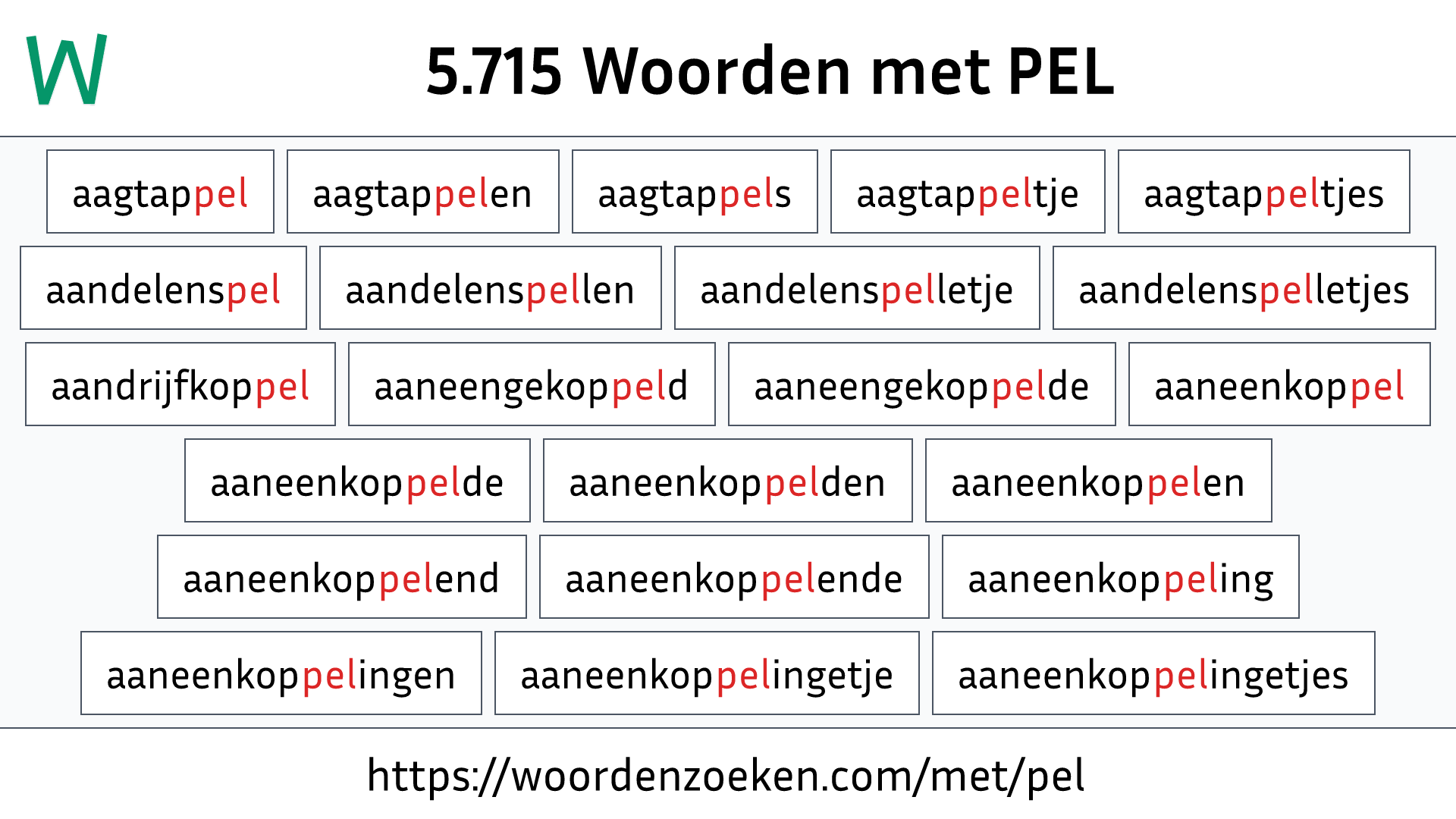 Woorden met PEL