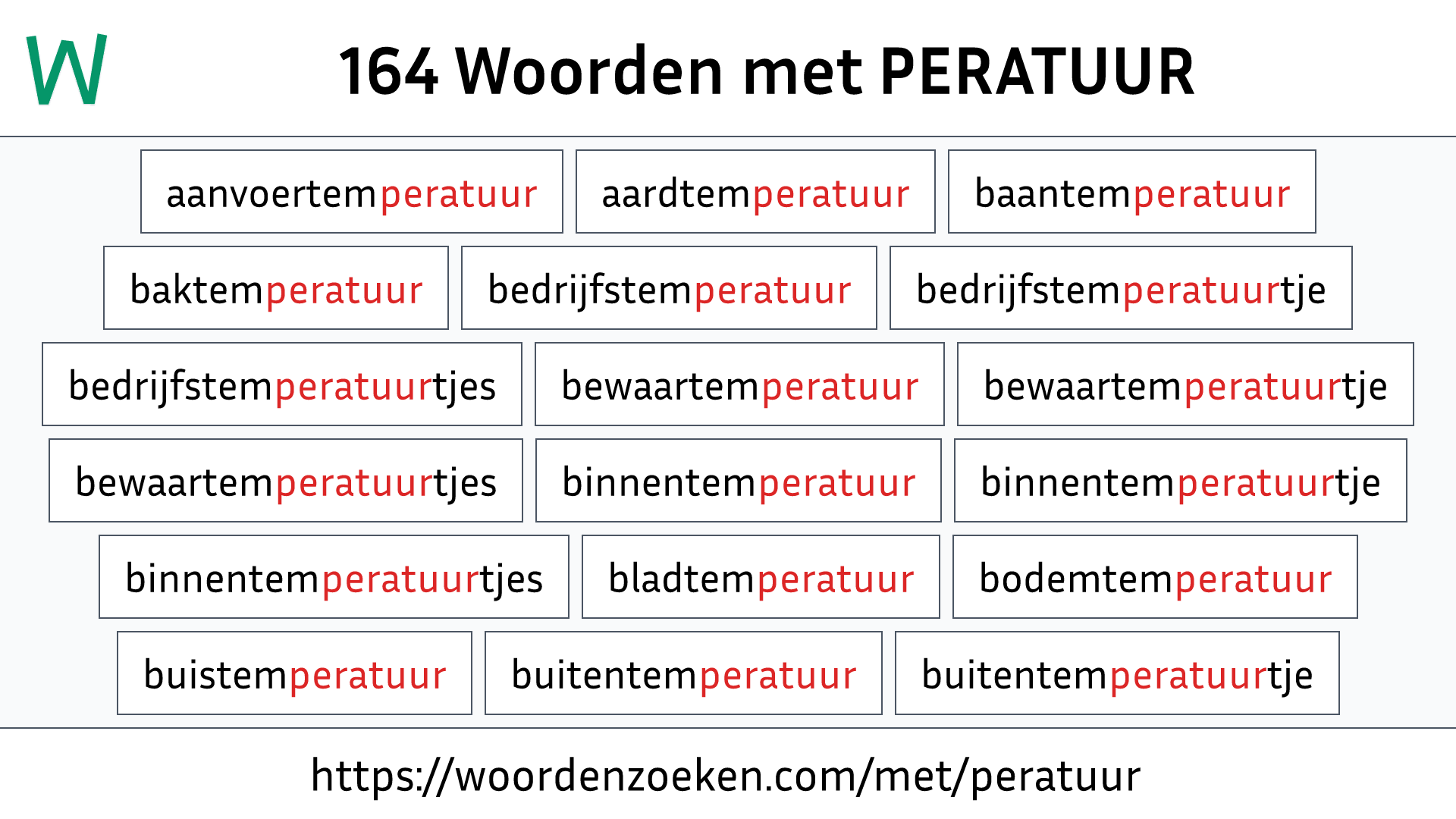 Woorden met PERATUUR