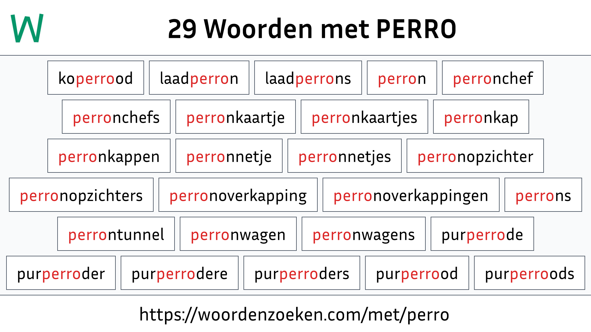Woorden met PERRO