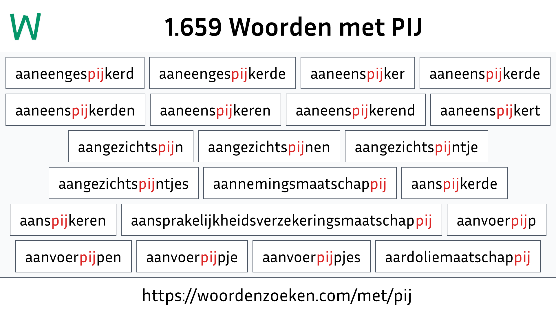 Woorden met PIJ