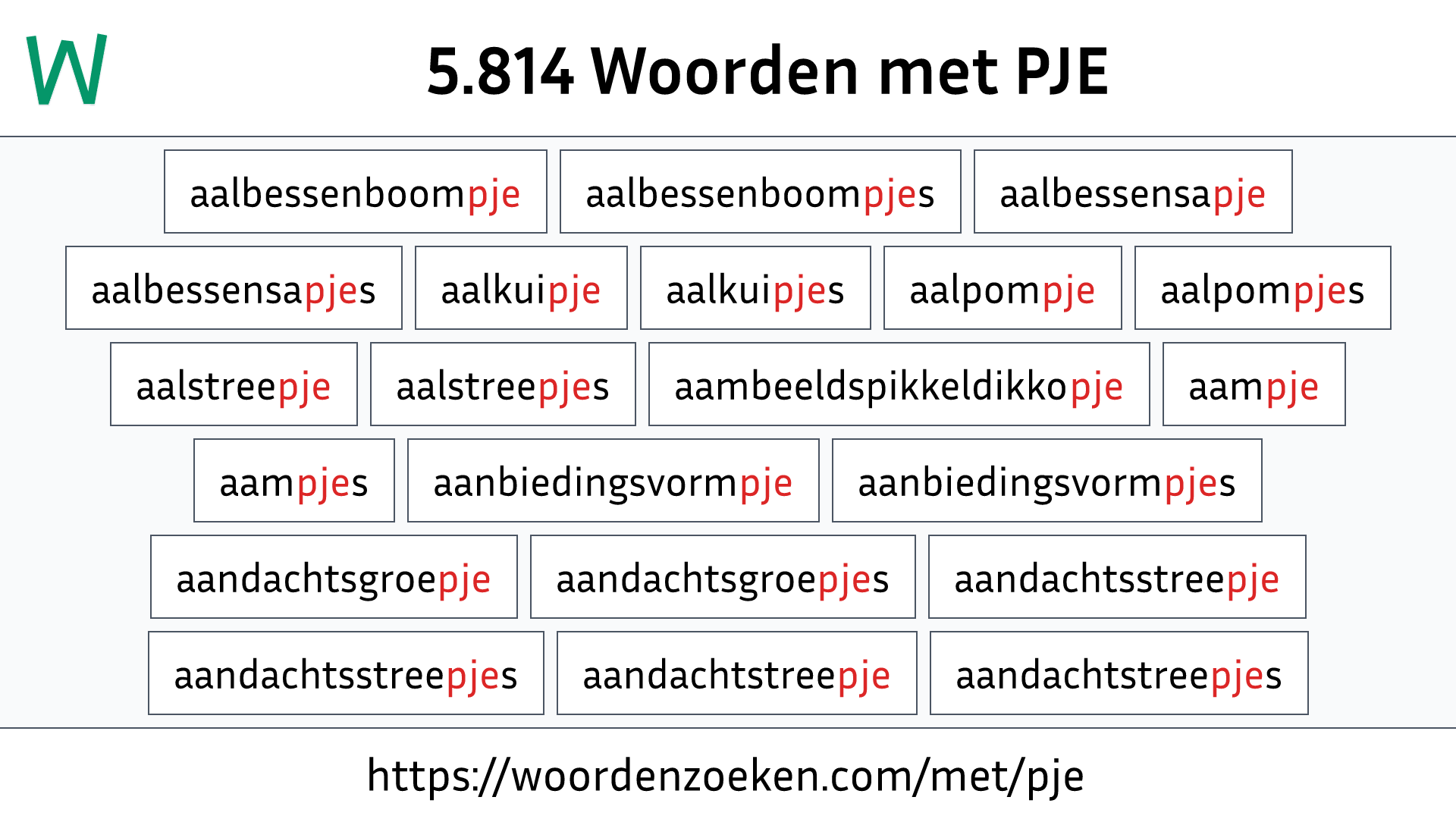 Woorden met PJE