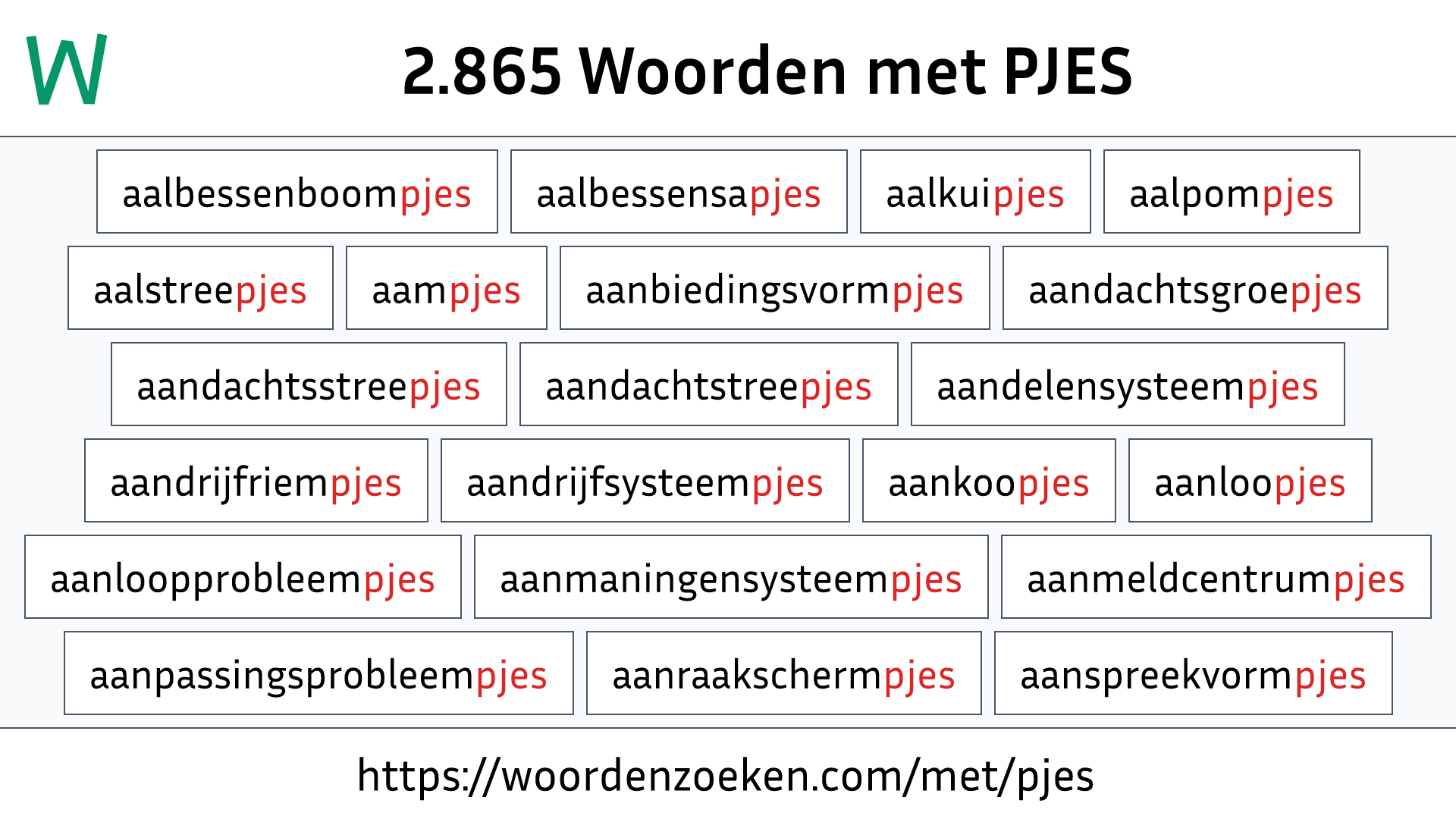 Woorden met PJES