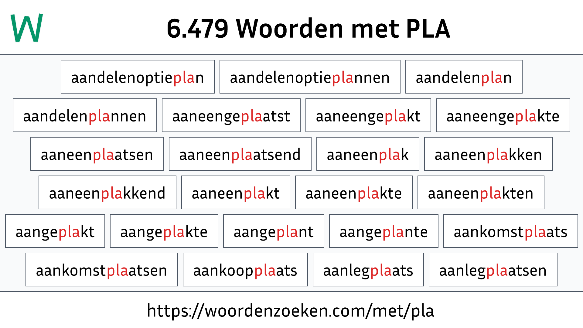 Woorden met PLA