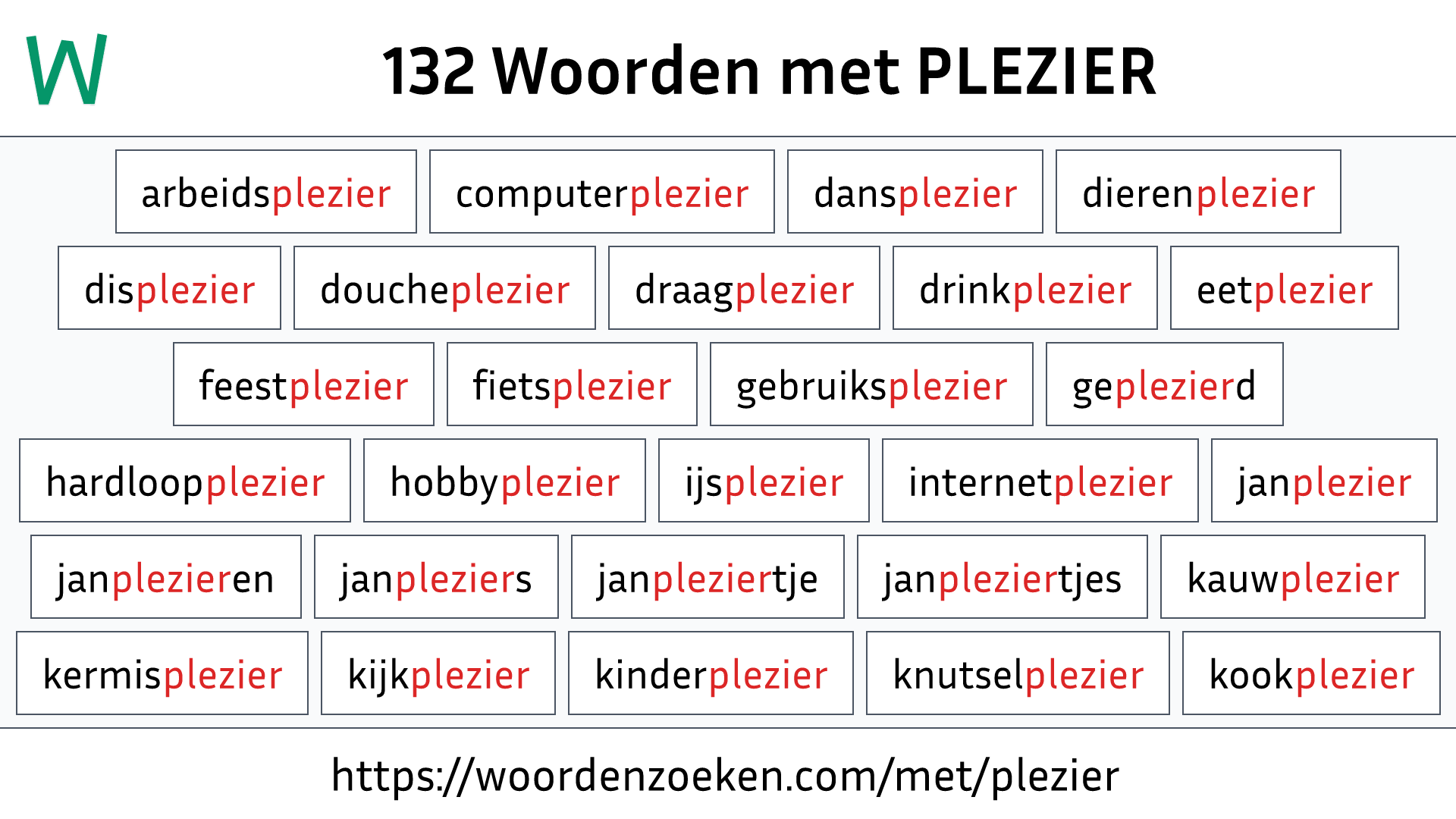 Woorden met PLEZIER