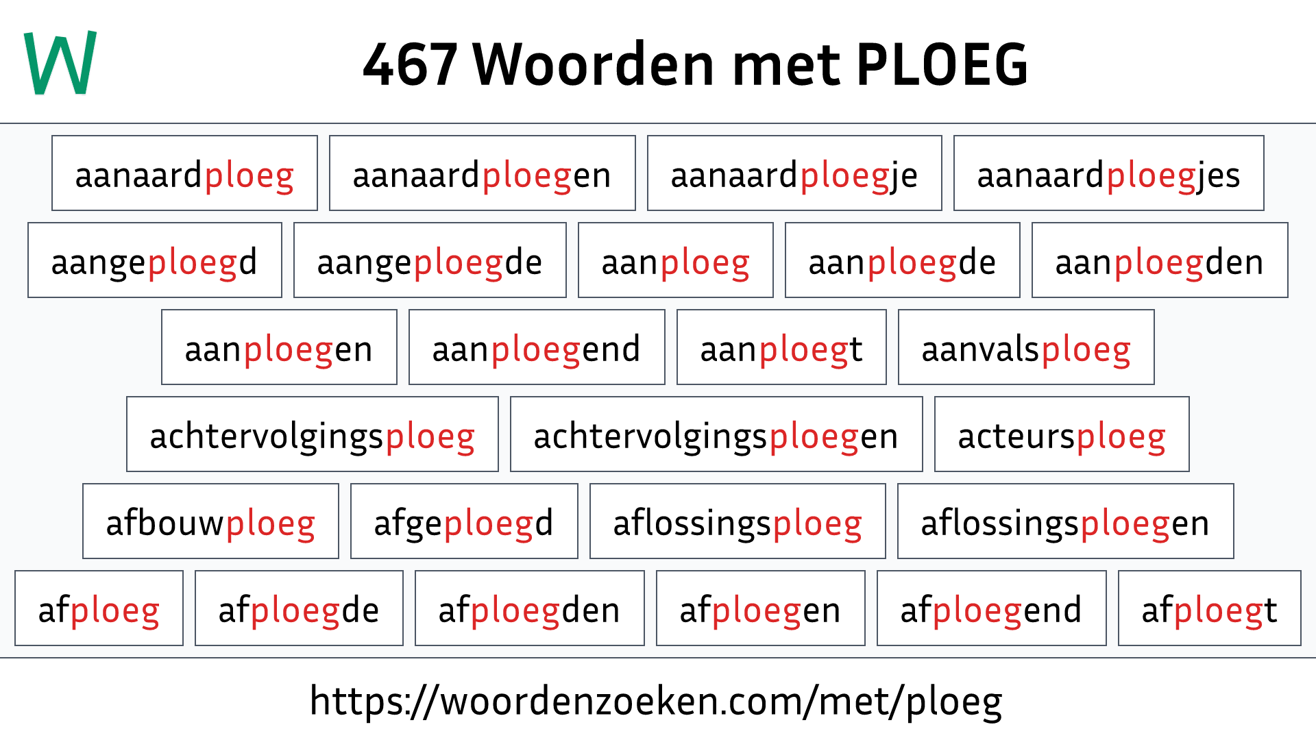 Woorden met PLOEG