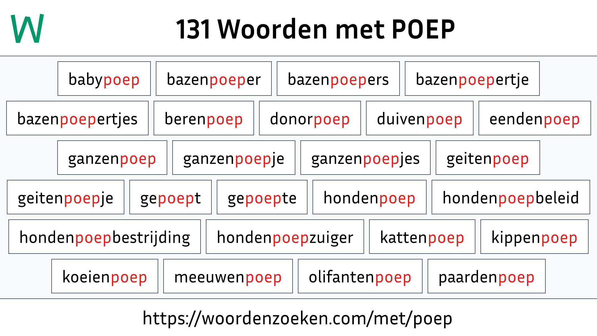 Woorden met POEP