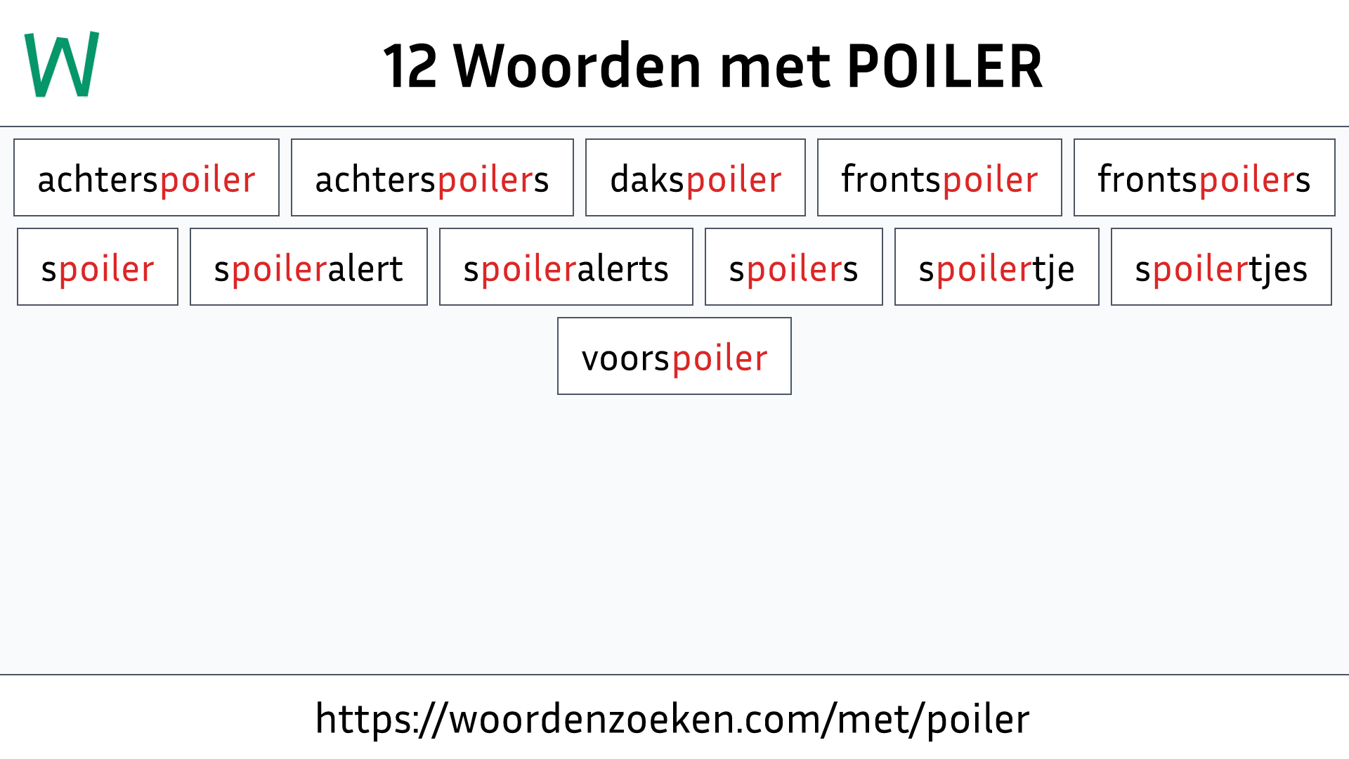 Woorden met POILER