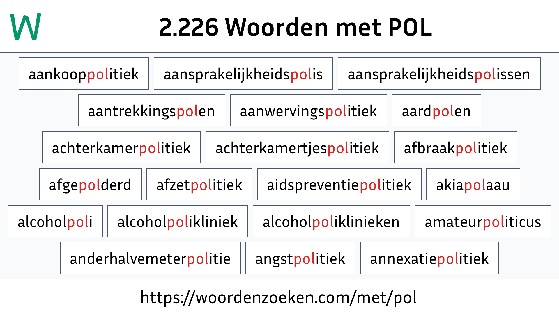 Woorden met POL